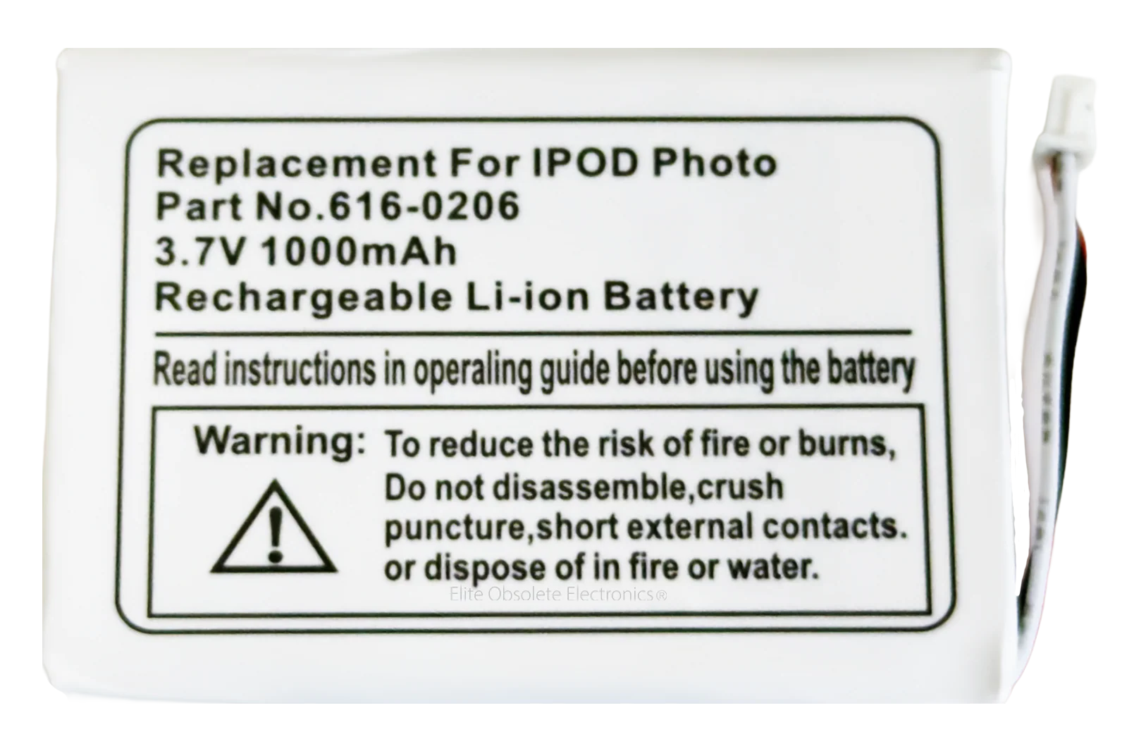 1000mah Lithium-ion Battery for Apple iPod Classic 4th Generation Monochrome Photo Color 2004 2005 A1059 A1099