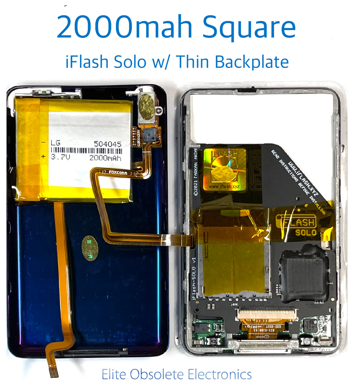 2000mah Square Extended Capacity Lithium-Ion Polymer Battery for Apple iPod Video 5th 5.5 & iPod Classic 6th 7th A1136 A1238 - Image 3