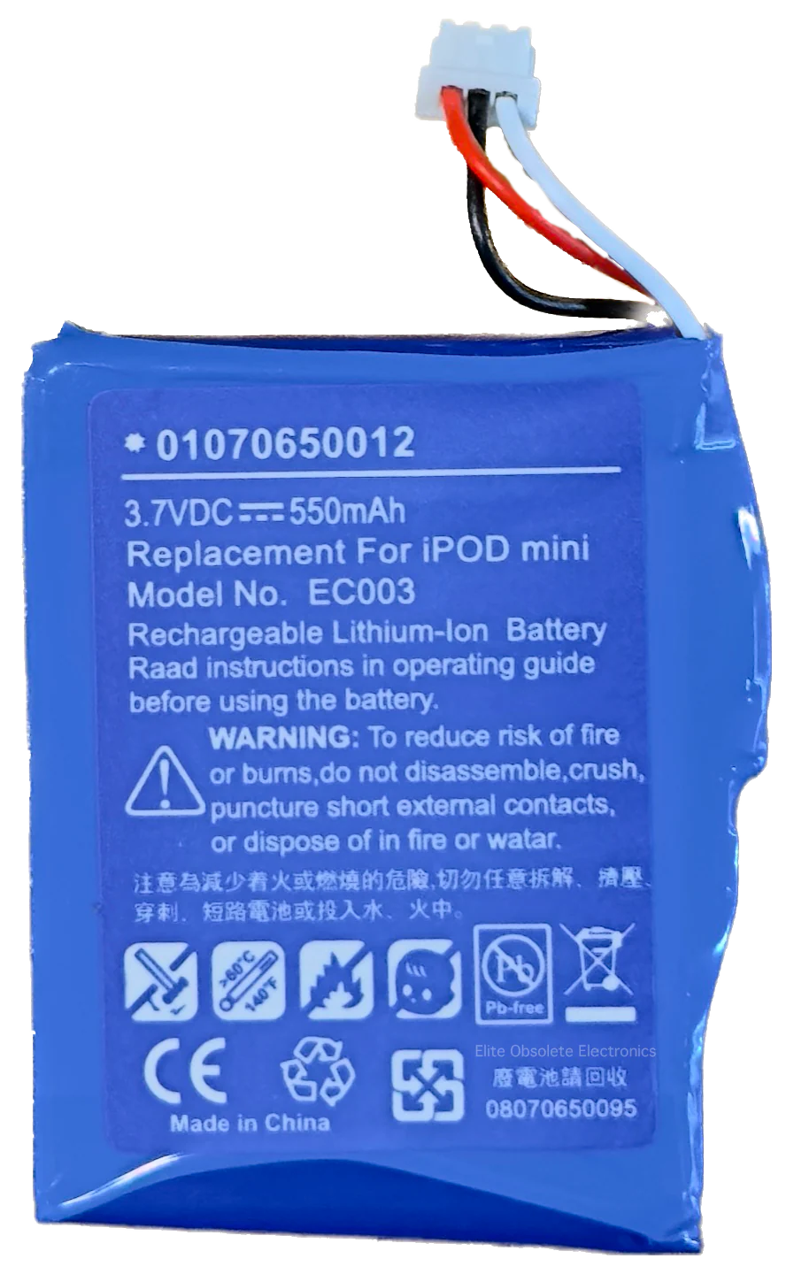 New 550mah Lithium Ion Replacement Battery for Apple iPod Mini 1st 2nd Generation