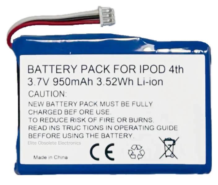 950mah Lithium-ion Replacement Battery for Apple iPod Classic 4th Generation
