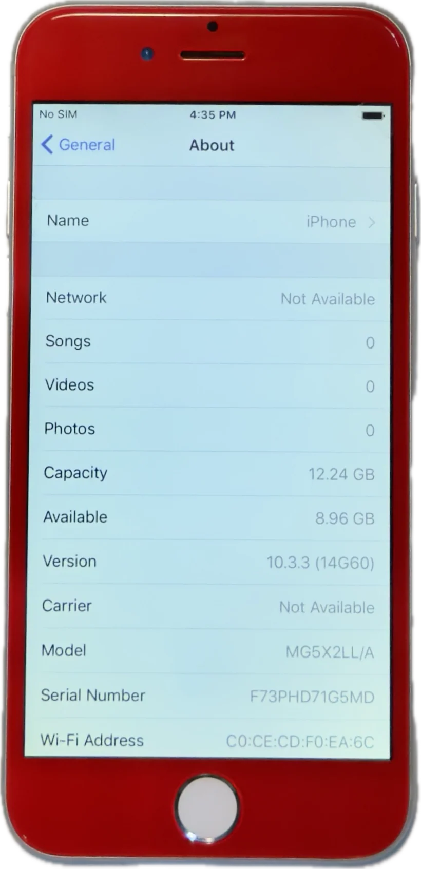 Rare Apple iPhone 6 16GB Custom Red & Silver iOS 10.3.3 MG5X2LL/A A1549 Refurbished New Battery - Image 3