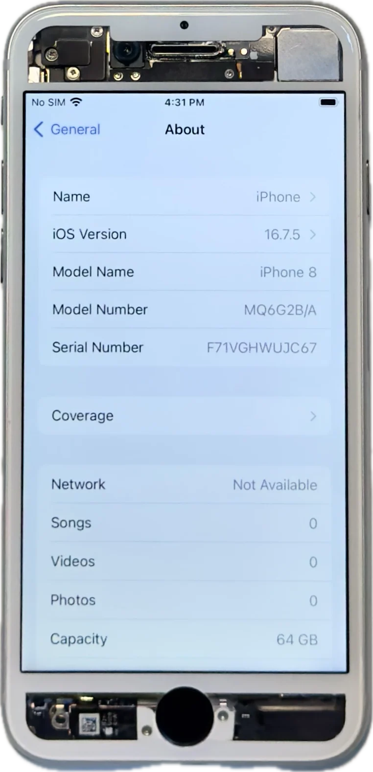 Apple iPhone 8 Custom Refurbished White Transparent Clear Factory Unlocked A1905 MQ6G2B/A - Image 3