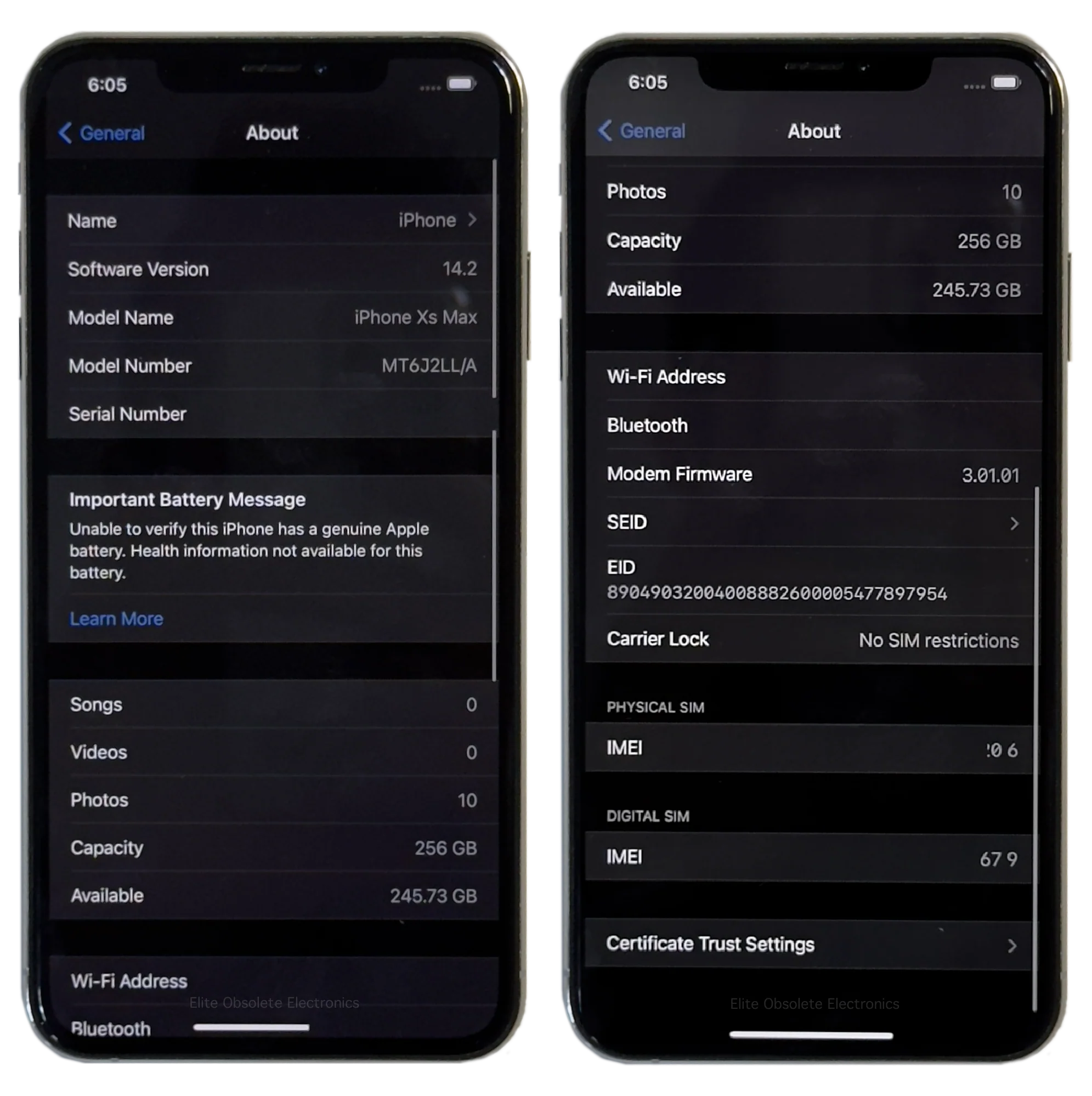 Apple iPhone XS Max 256GB A1921 MT6J2LL/A Factory Unlocked iOS 14.2 OLED 3327mah Custom Refurbished Transparent - Image 3