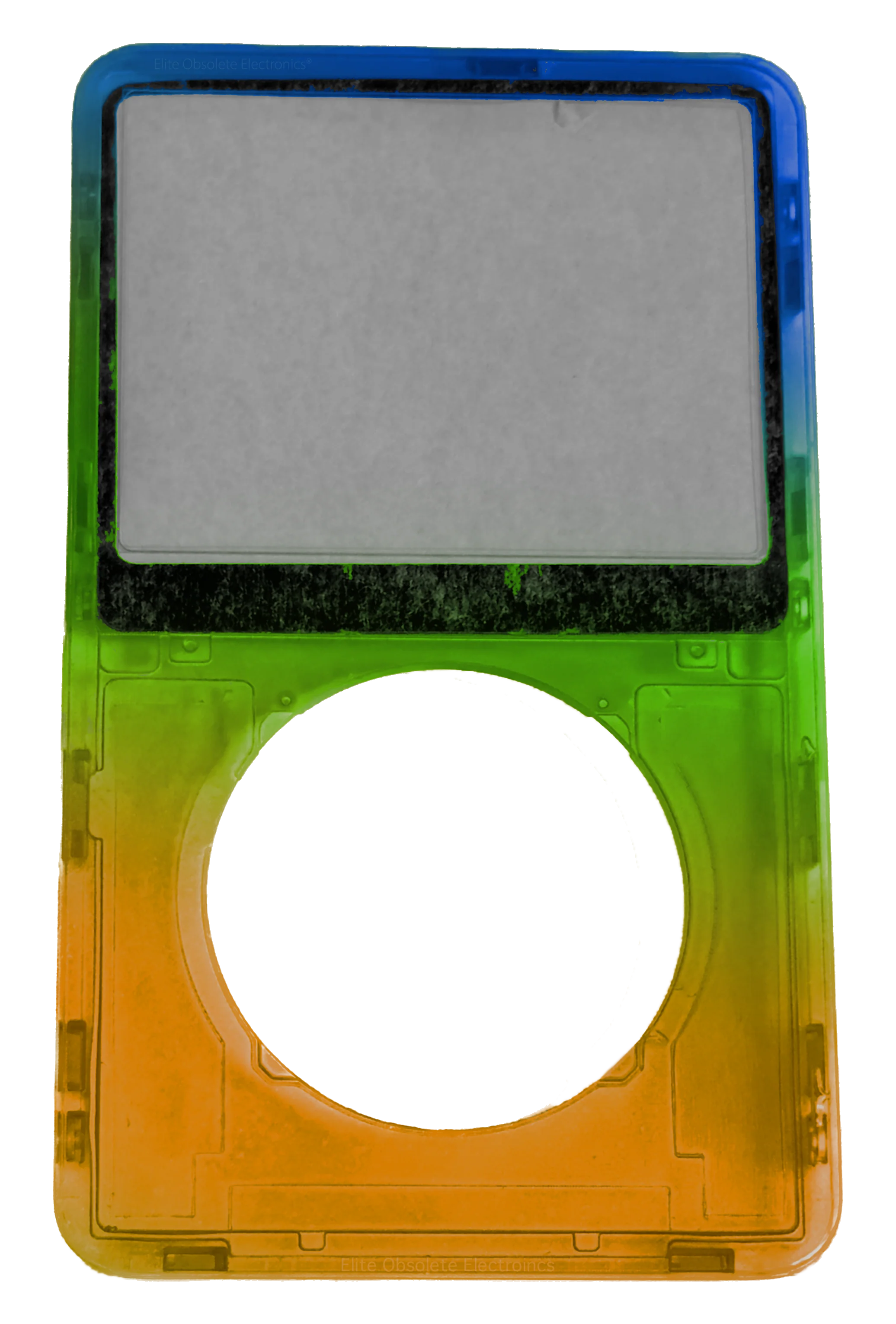 Atomic Blue Green Yellow Transparent Clear Faceplate For Apple iPod Video 5th & 5.5 Generation Plastic
