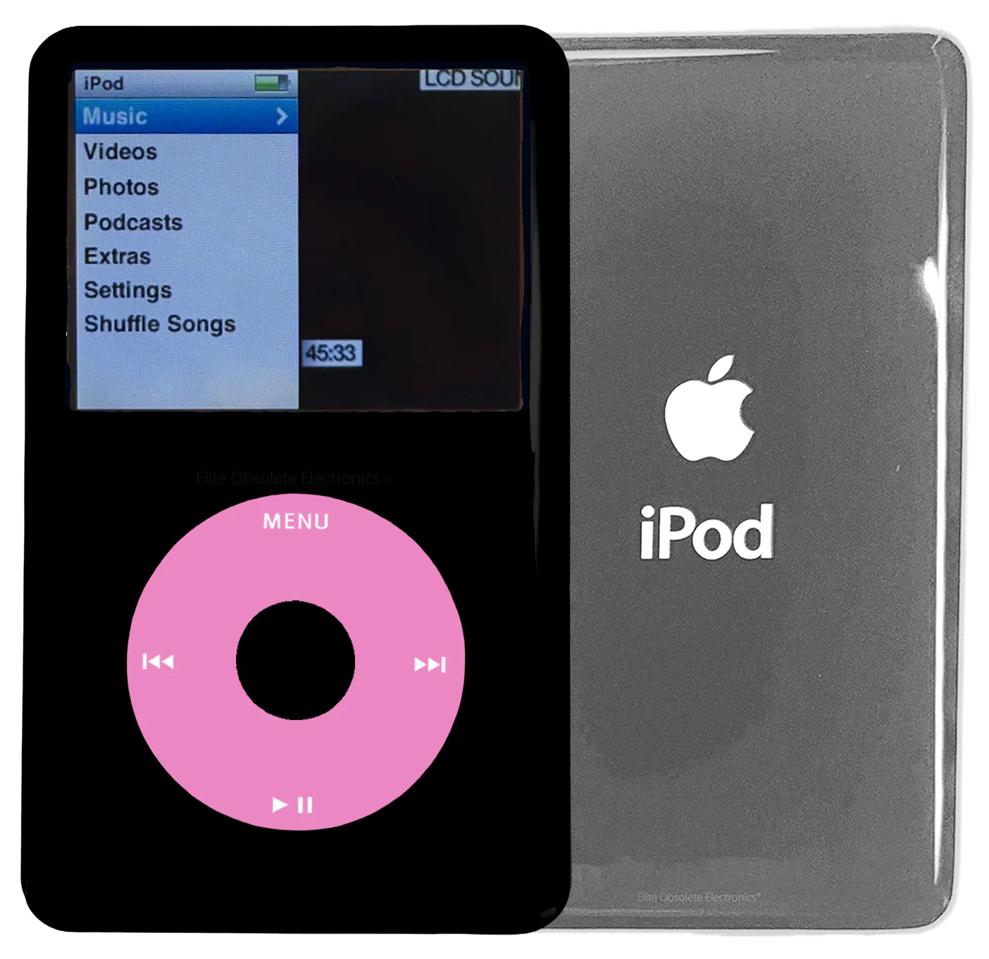 New Apple iPod Classic 6th & 7th Generation Black Plastic / Light Pink / Black Plastic (Silver)