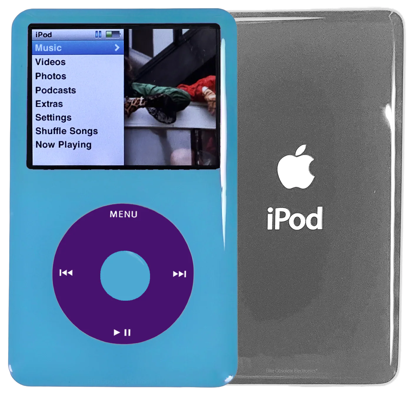 New Apple iPod Classic 6th & 7th Generation Blue Light Plastic / Purple / Blue Light Plastic (Silver)