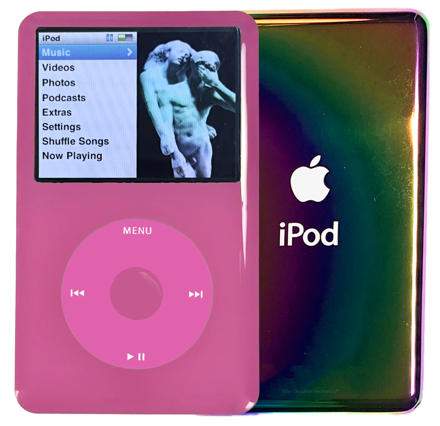New Apple iPod Classic 6th & 7th Generation Pink Plastic / Pink / Pink Plastic (Rainbow)