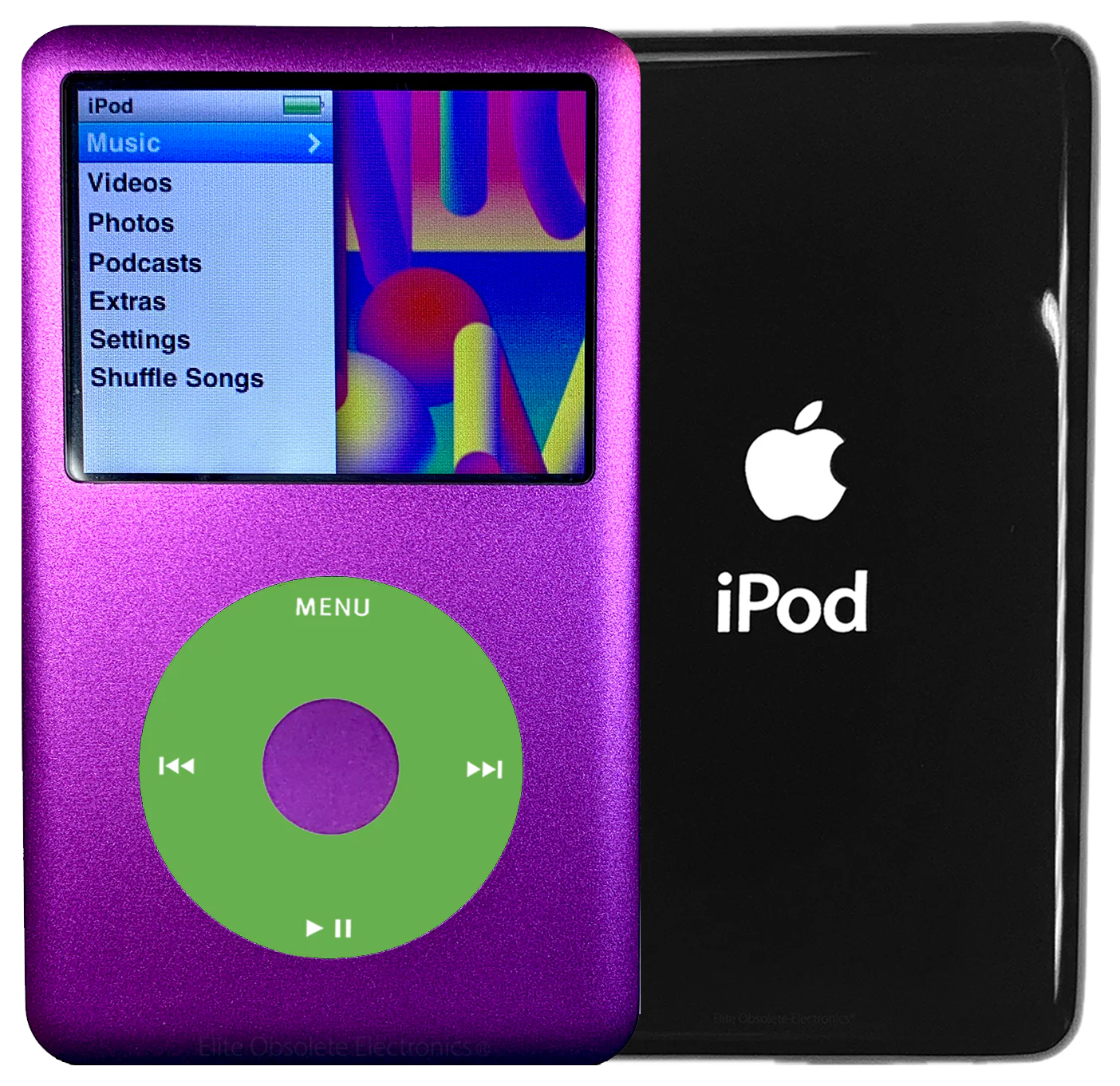 New Apple iPod Classic 6th & 7th Generation Purple Metal / Light Green / Purple Metal (Black)