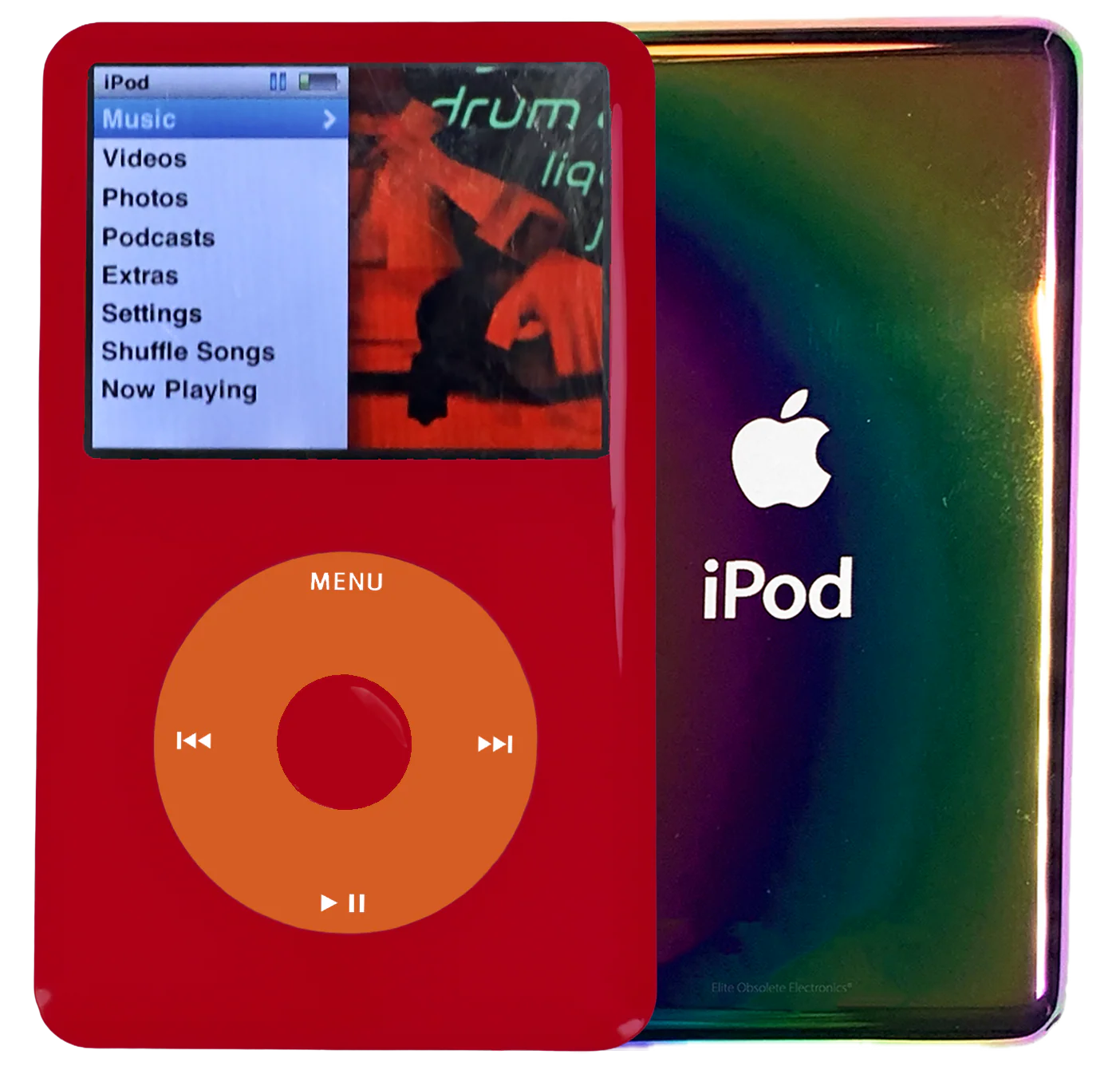 New Apple iPod Classic 6th & 7th Generation Red Plastic / Orange / Red Plastic (Rainbow)
