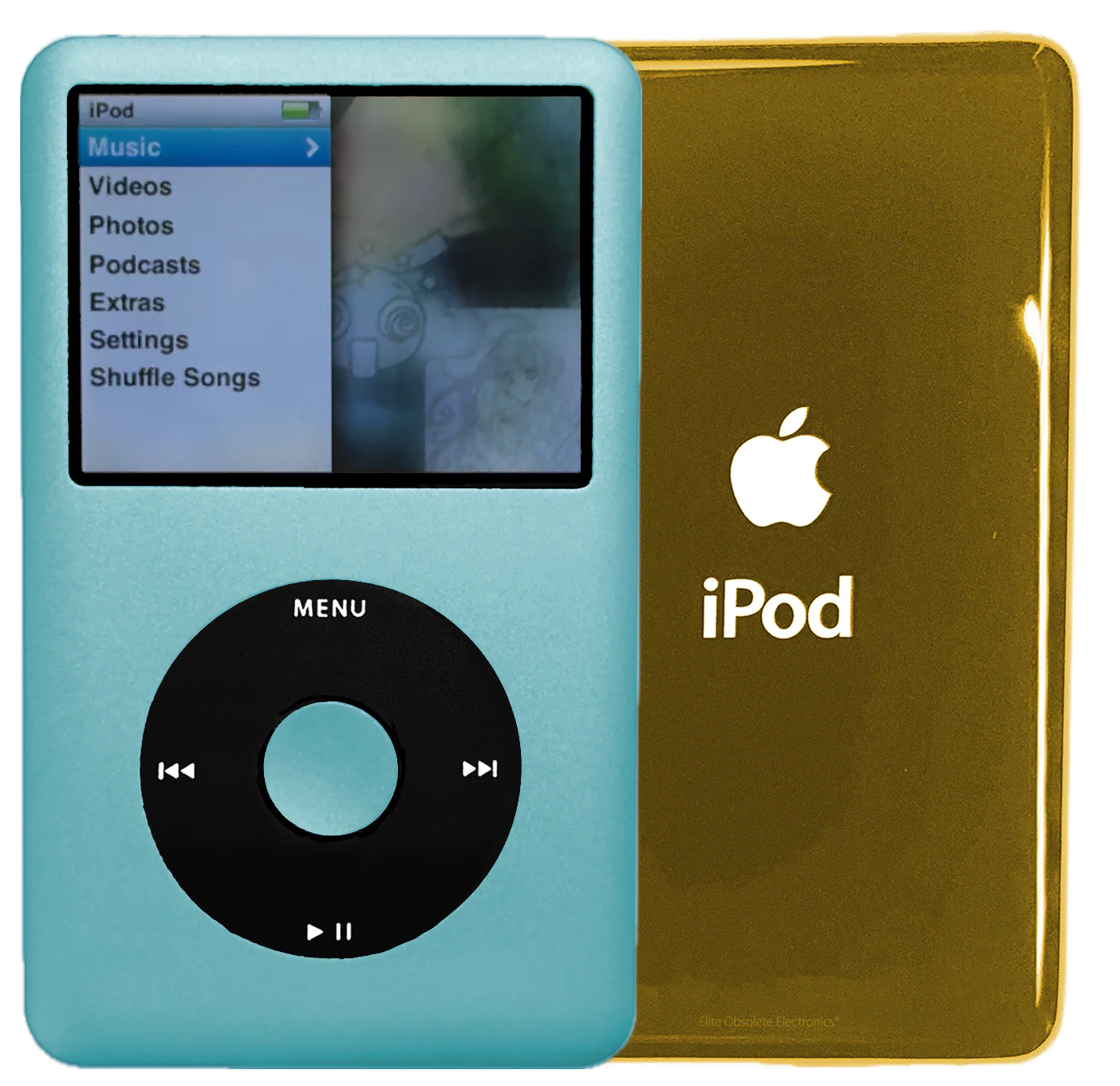 New Apple iPod Classic 6th & 7th Generation Arctic Blue / Black / Arctic Blue (Gold)