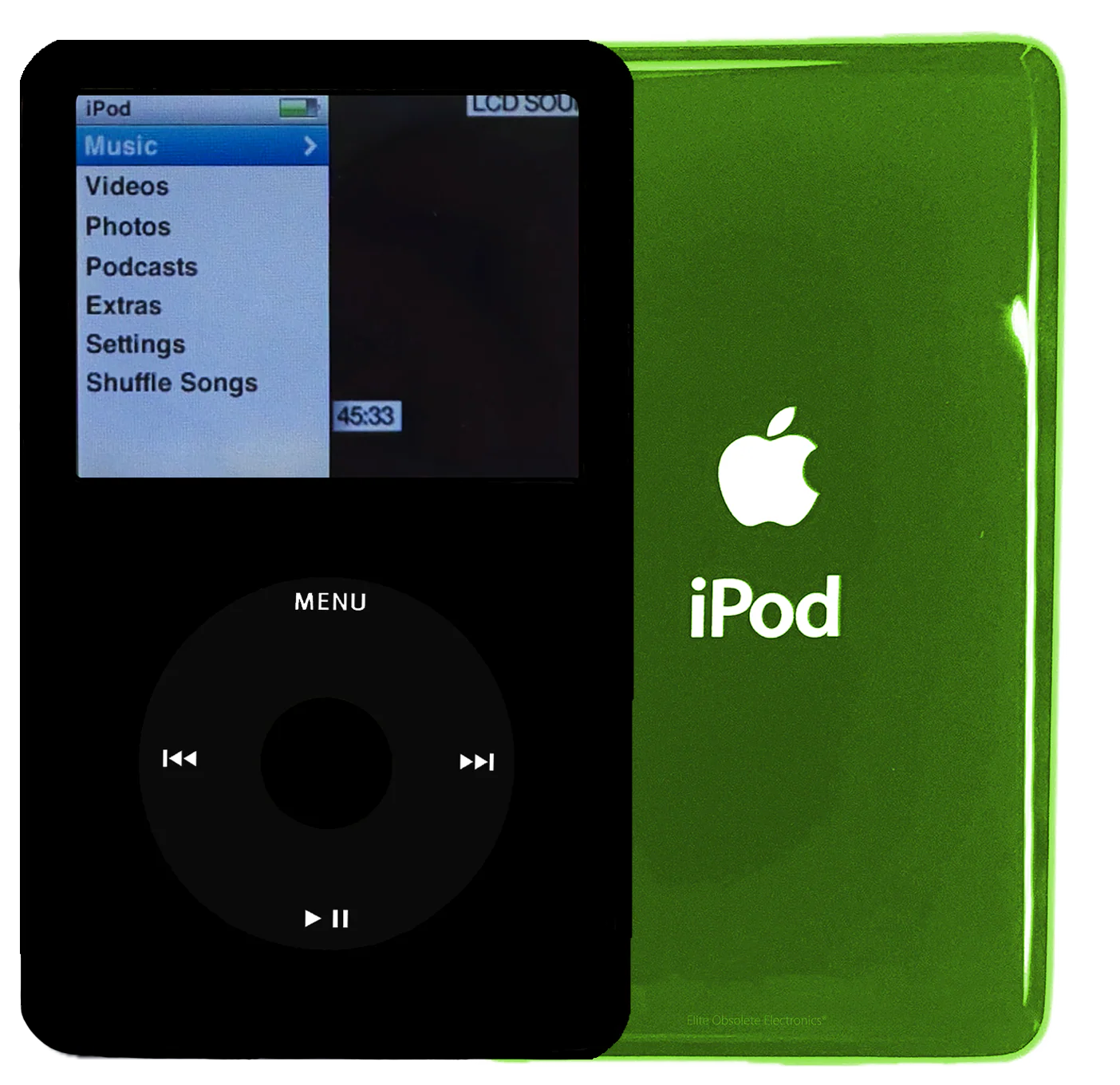 New Apple iPod Classic 6th & 7th Generation Black Metal / Black / Black Metal (Toxic Green)