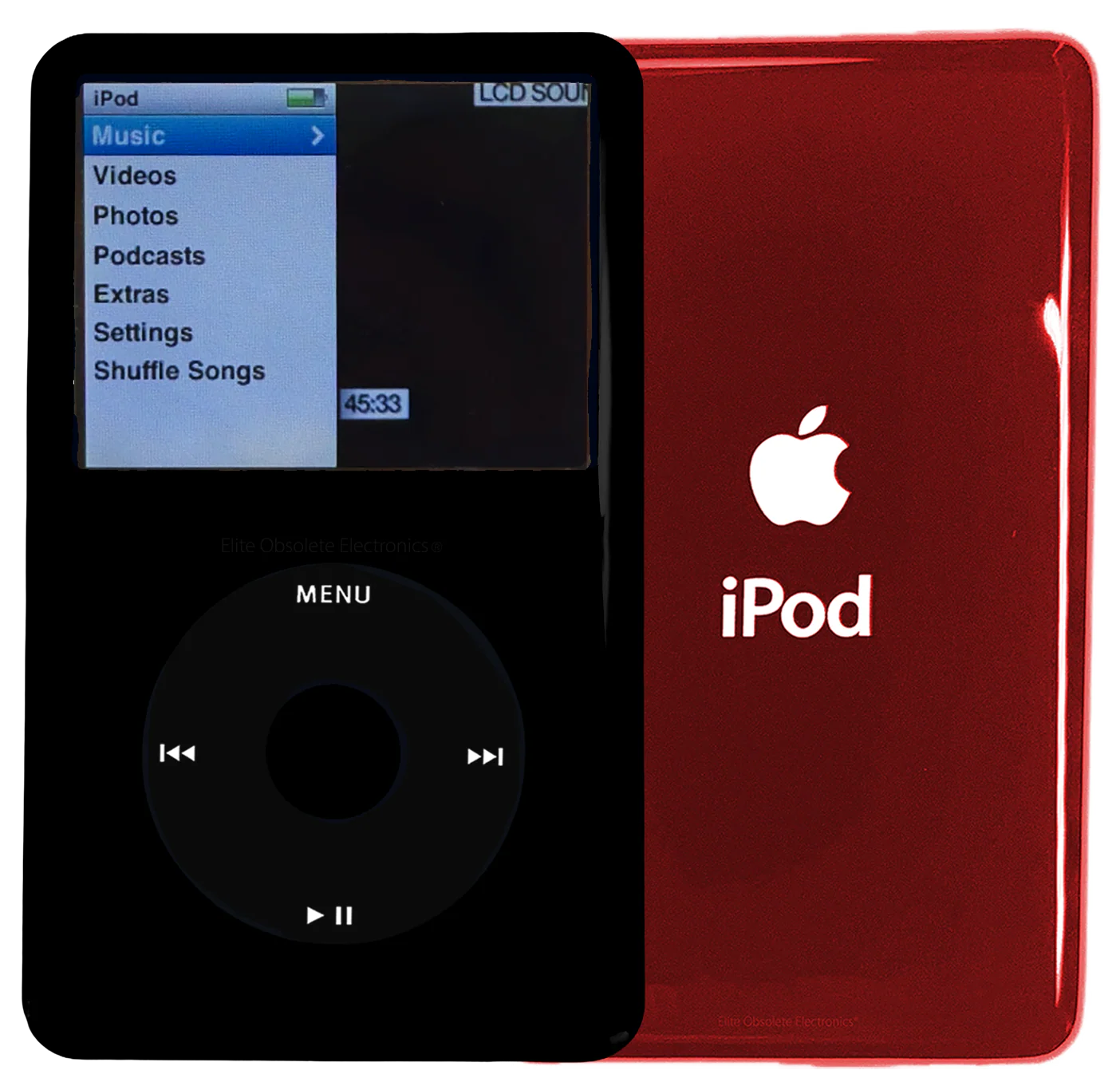 New Apple iPod Classic 6th & 7th Generation Black Plastic / Black / Black Plastic (Sangria Red)