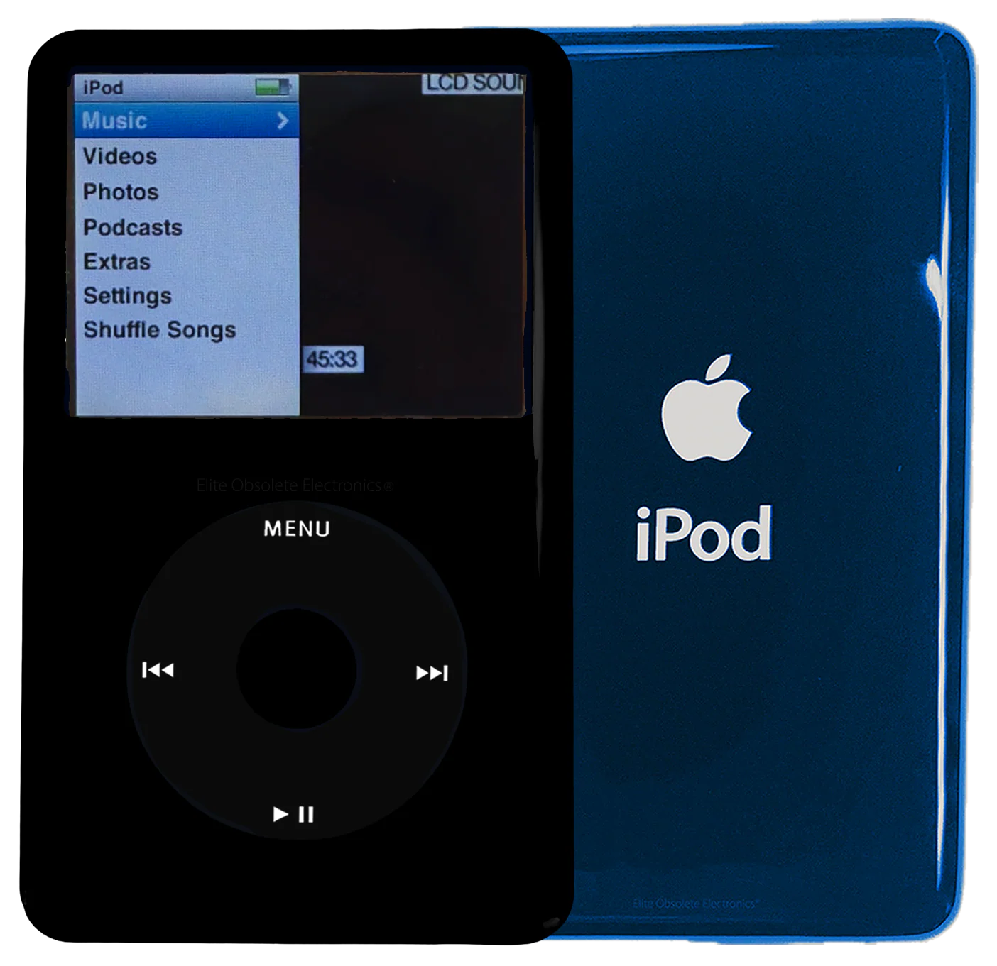 New Apple iPod Classic 6th & 7th Generation Black Plastic / Black / Black Plastic (Aqua)