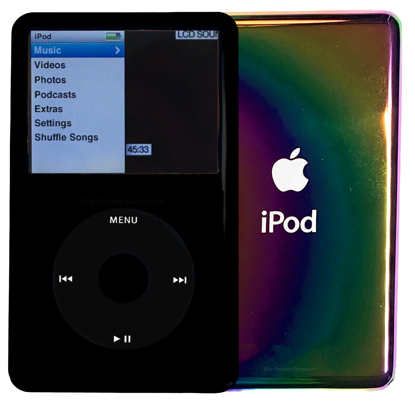 New Apple iPod Classic 6th & 7th Generation Black Plastic / Black / Black Plastic (Rainbow)