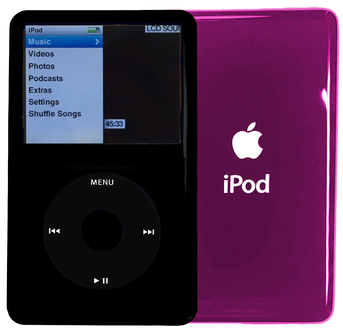 New Apple iPod Classic 6th & 7th Generation Black Plastic / Black / Black Plastic (Hyper Pink)