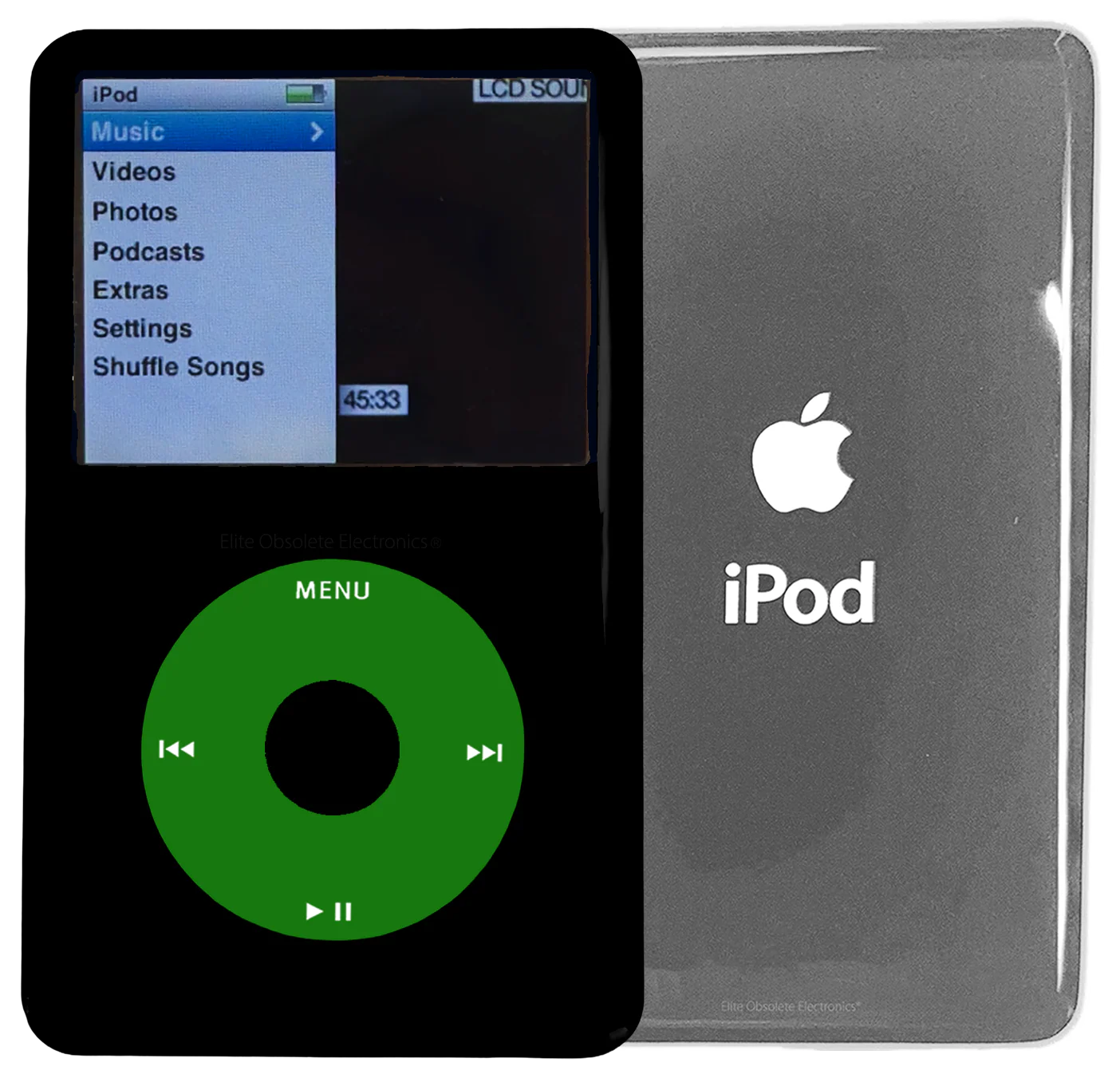 New Apple iPod Classic 6th & 7th Generation Black Plastic / Green / Black Plastic (Silver)
