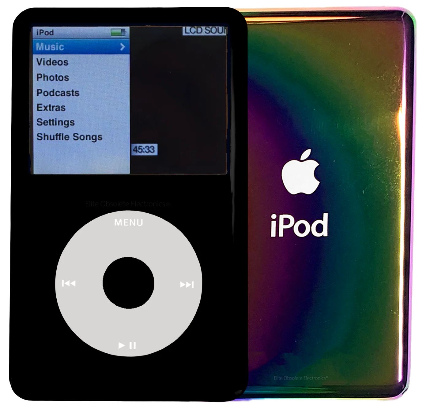 New Apple iPod Classic 6th & 7th Generation Black Plastic / Grey / Black Plastic (Rainbow)