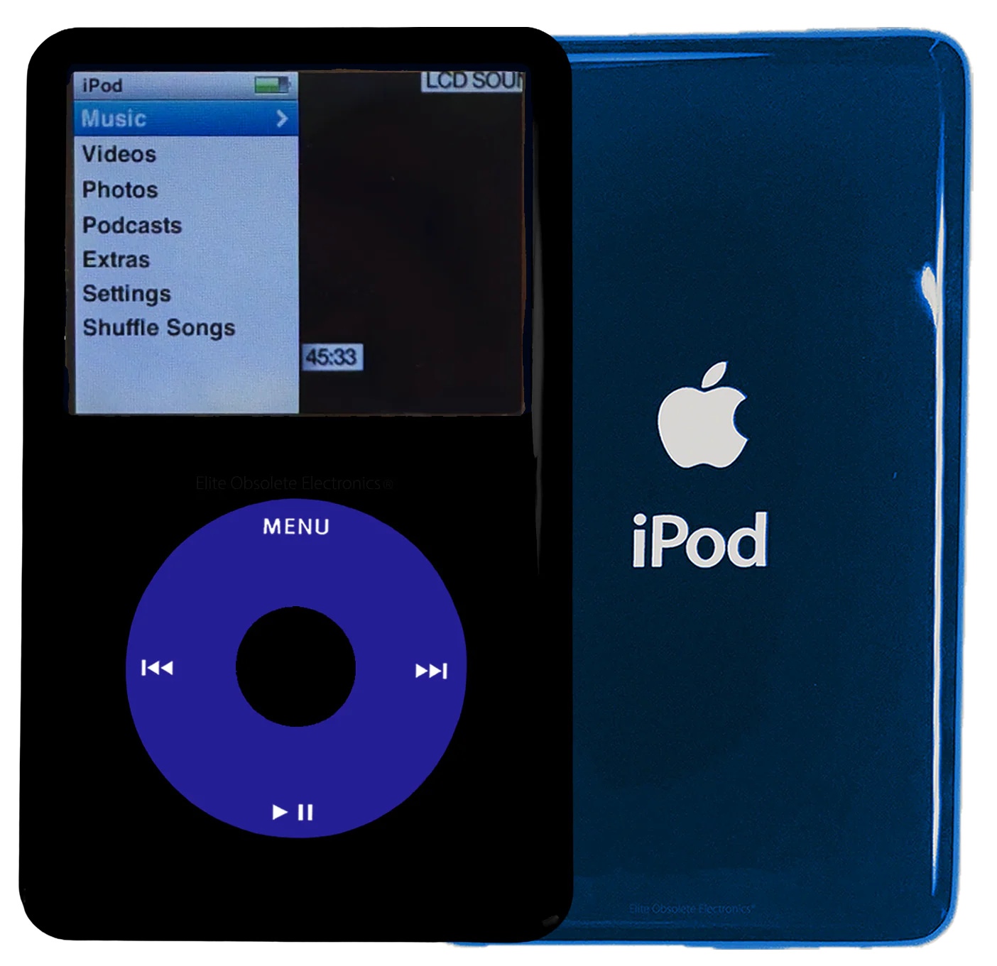 New Apple iPod Classic 6th & 7th Generation Black Plastic / Light Blue / Black Plastic (Aqua)
