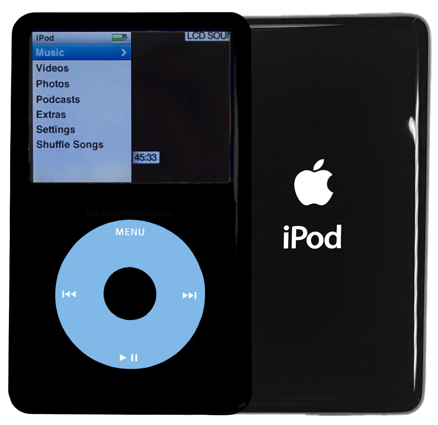 New Apple iPod Classic 6th & 7th Generation Black Plastic / Light Blue / Black Plastic (Black)