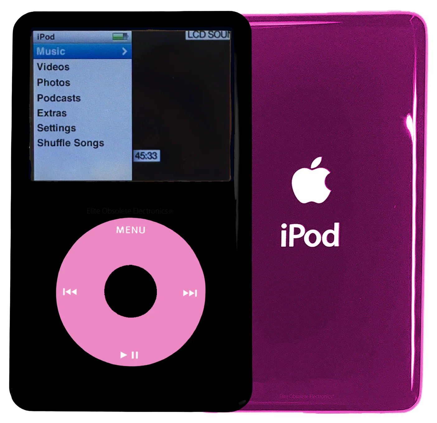 New Apple iPod Classic 6th & 7th Generation Black Plastic / Light Pink / Black Plastic (Hyper Pink)