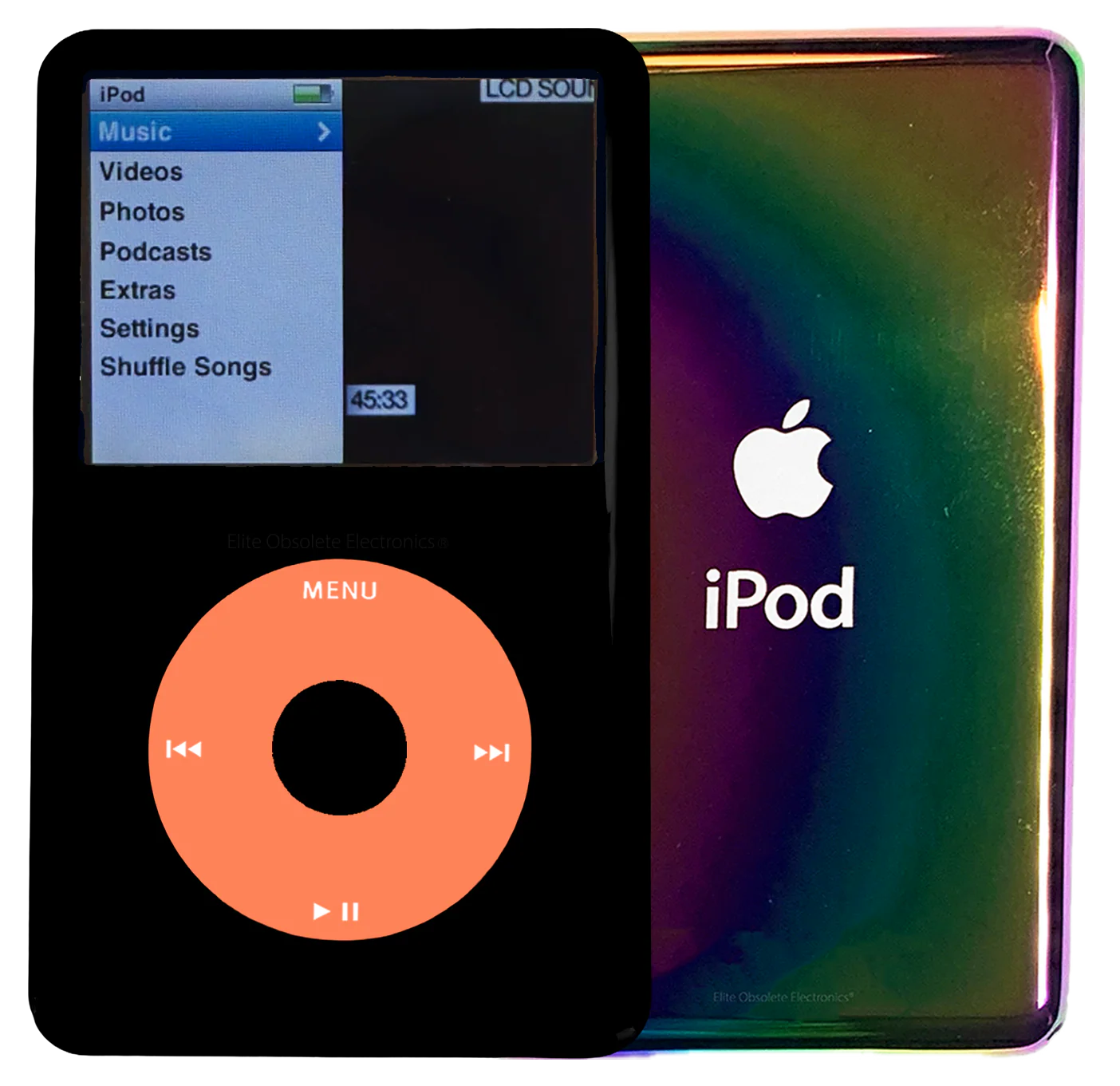 New Apple iPod Classic 6th & 7th Generation Black Plastic / Orange / Black Plastic (Rainbow)