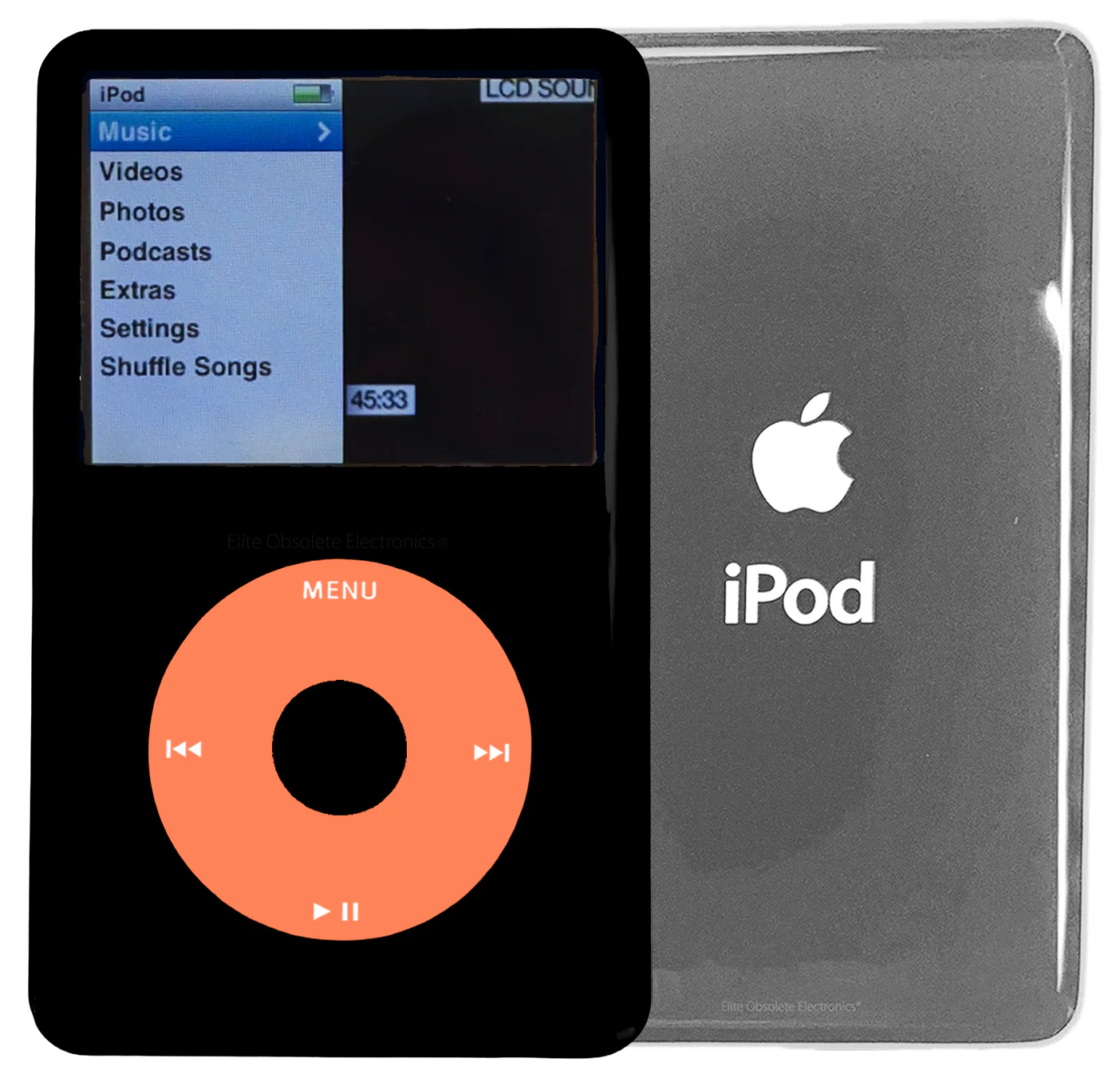 New Apple iPod Classic 6th & 7th Generation Black Plastic / Orange / Black Plastic (Silver)