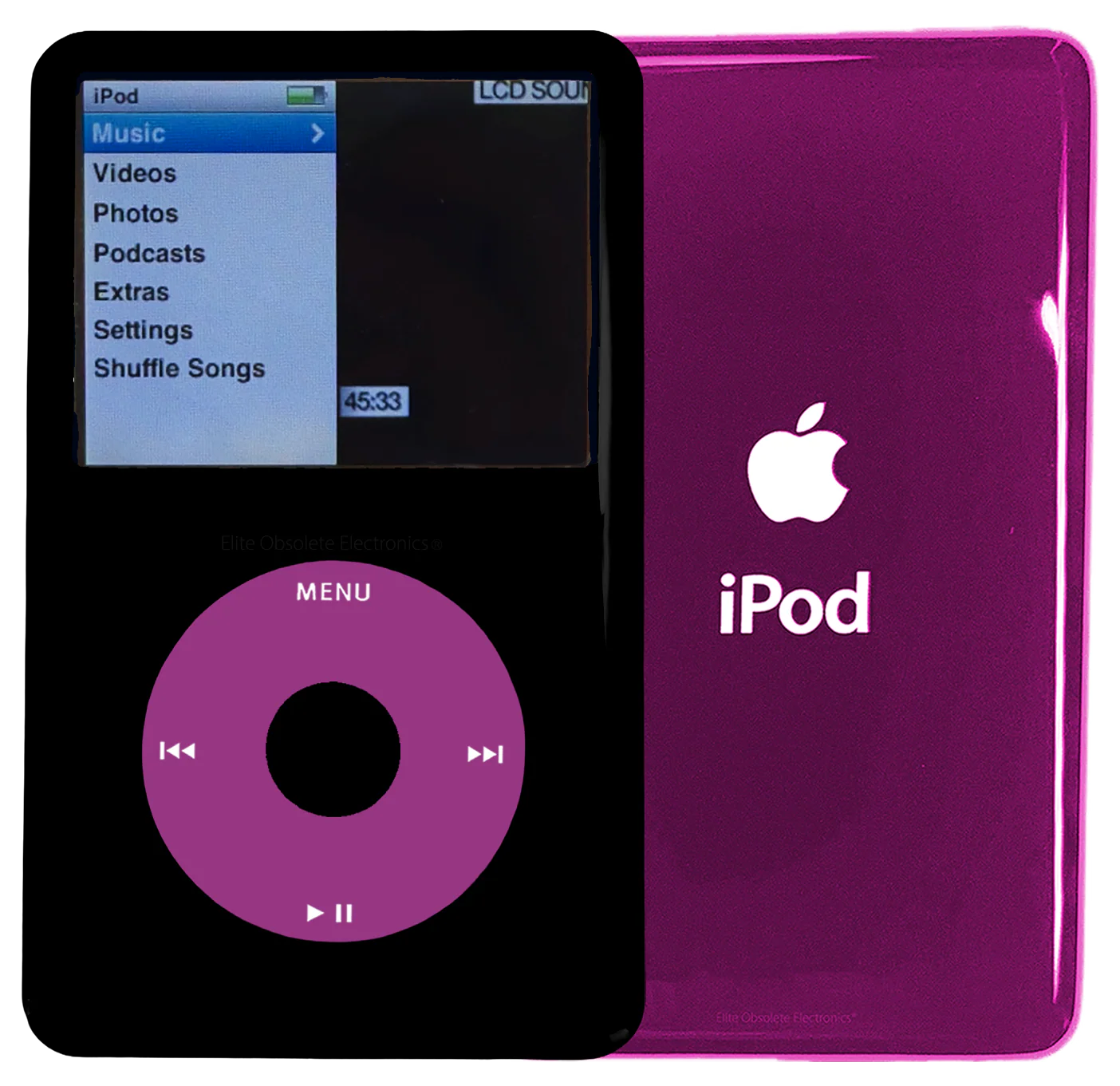 New Apple iPod Classic 6th & 7th Generation Black Plastic / Pink / Black Plastic (Hyper Pink)