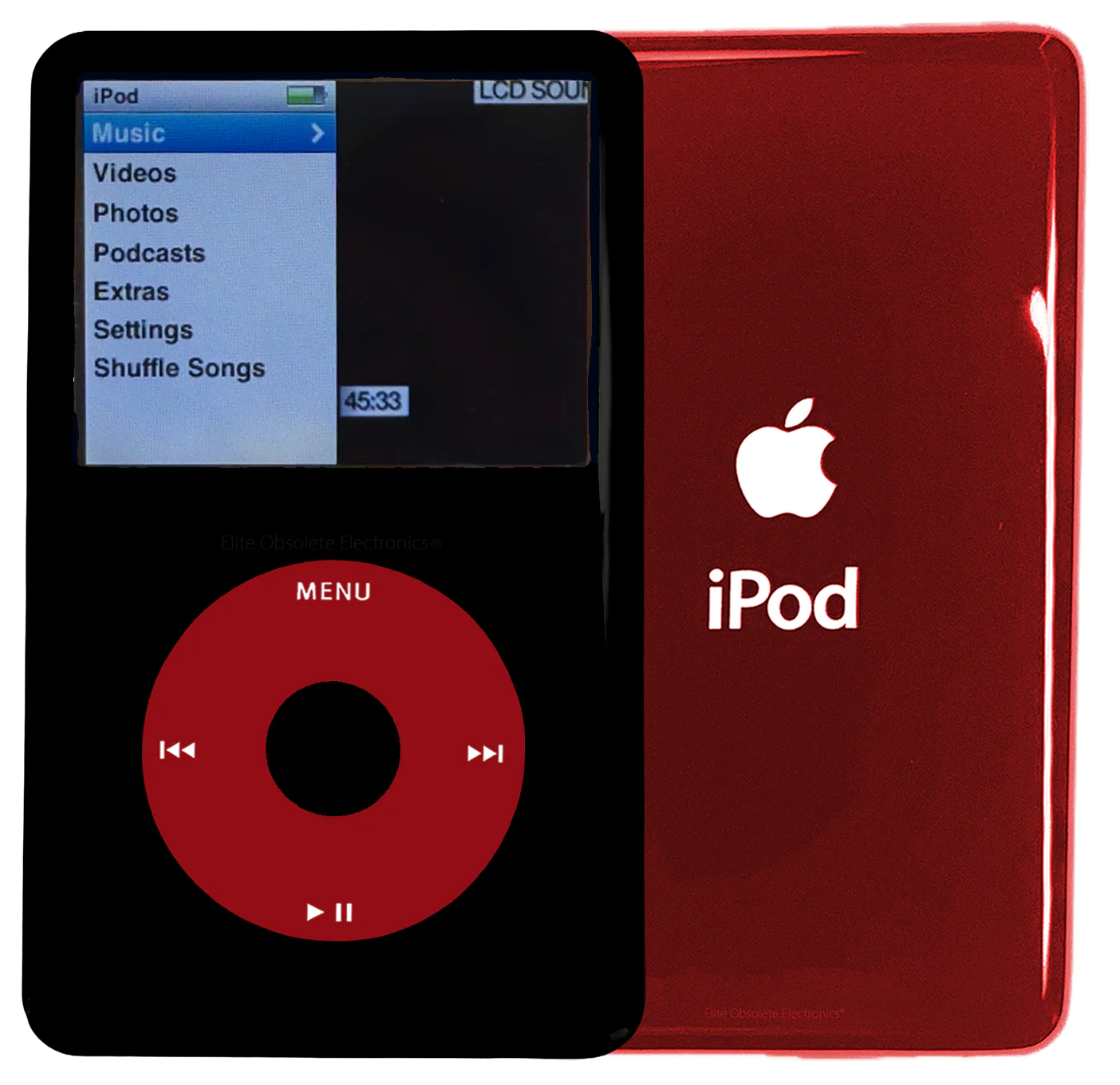 New Apple iPod Classic 6th & 7th Generation Black Plastic / Red / Black Plastic (Sangria Red)