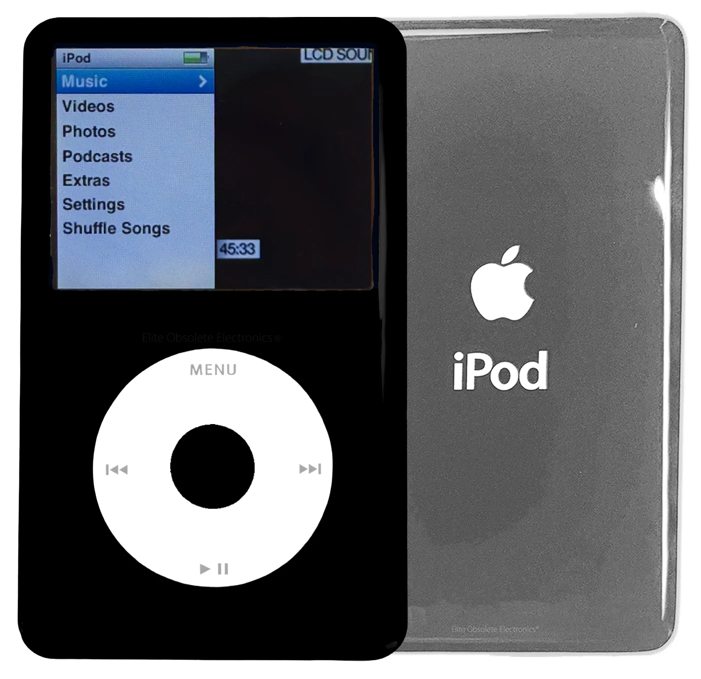 New Apple iPod Classic 6th & 7th Generation Black Plastic / White / Black Plastic (Silver)