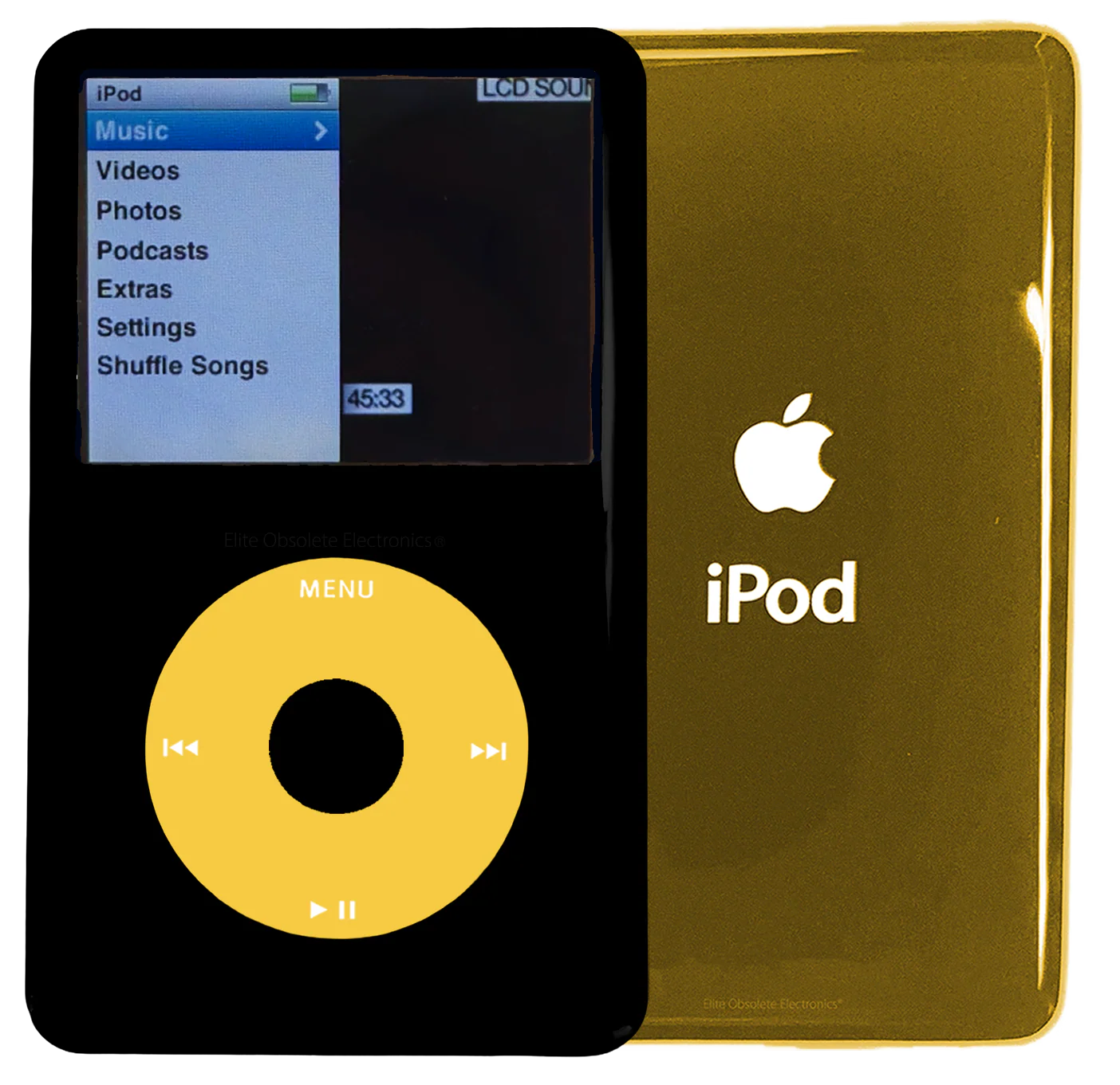 New Apple iPod Classic 6th & 7th Generation Black Plastic / Yellow / Black Plastic (Gold)