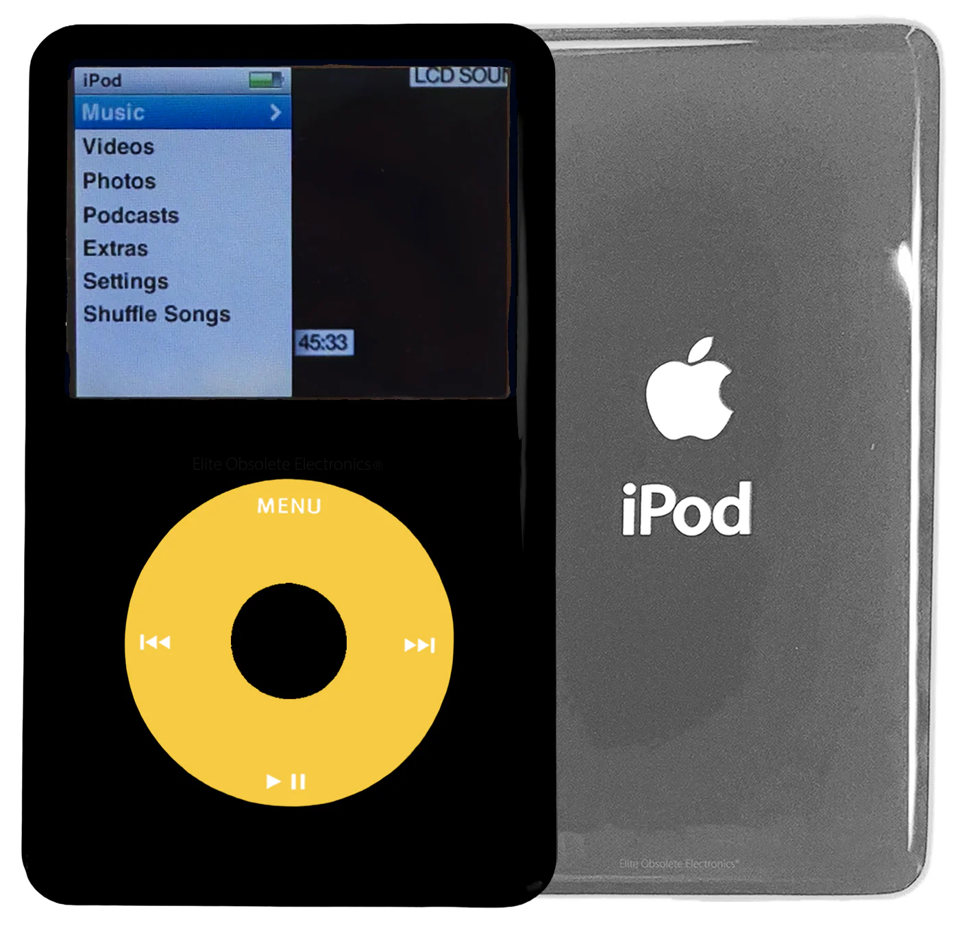 New Apple iPod Classic 6th & 7th Generation Black Plastic / Yellow / Black Plastic (Silver)