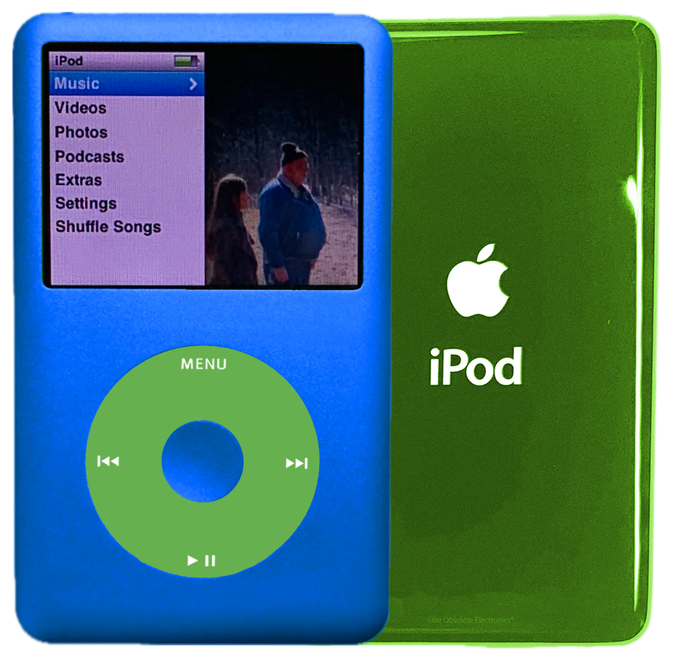 New Apple iPod Classic 6th & 7th Generation Blue Metal / Light Green / Blue Metal (Toxic Green)