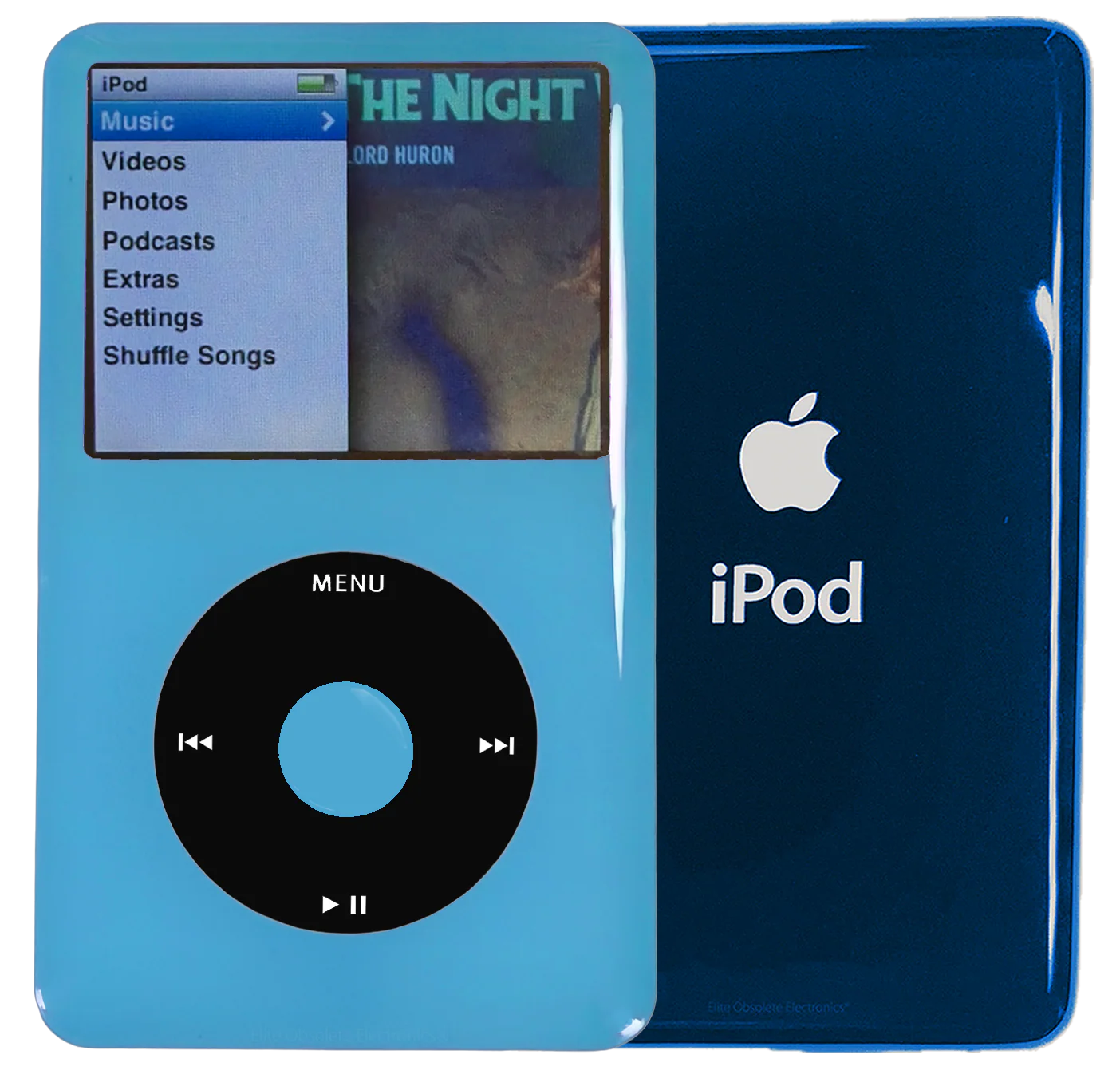 New Apple iPod Classic 6th & 7th Generation Blue Light Plastic / Black / Blue Light Plastic (Aqua)