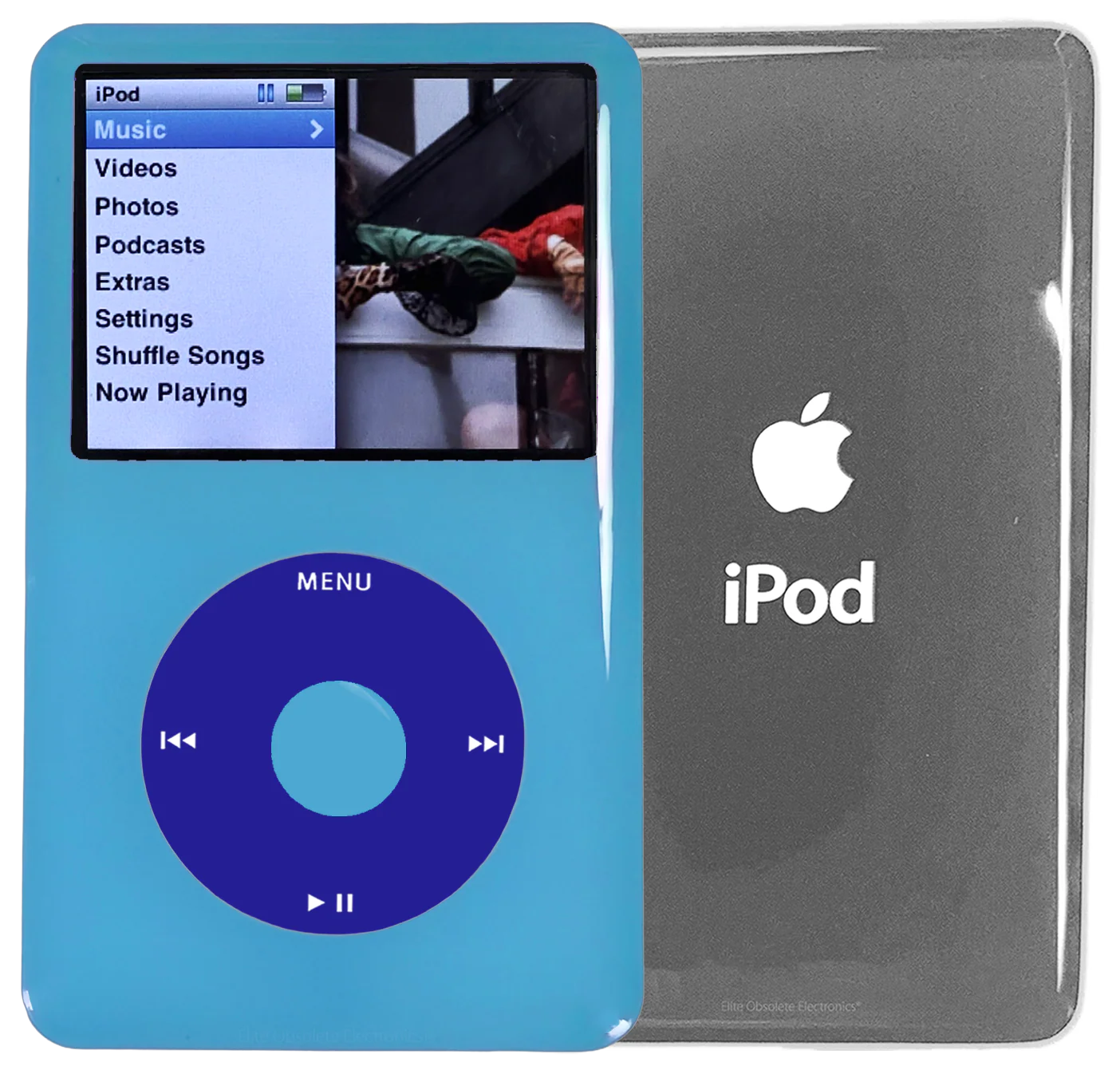New Apple iPod Classic 6th & 7th Generation Blue Light Plastic / Blue / Blue Light Plastic (Silver)