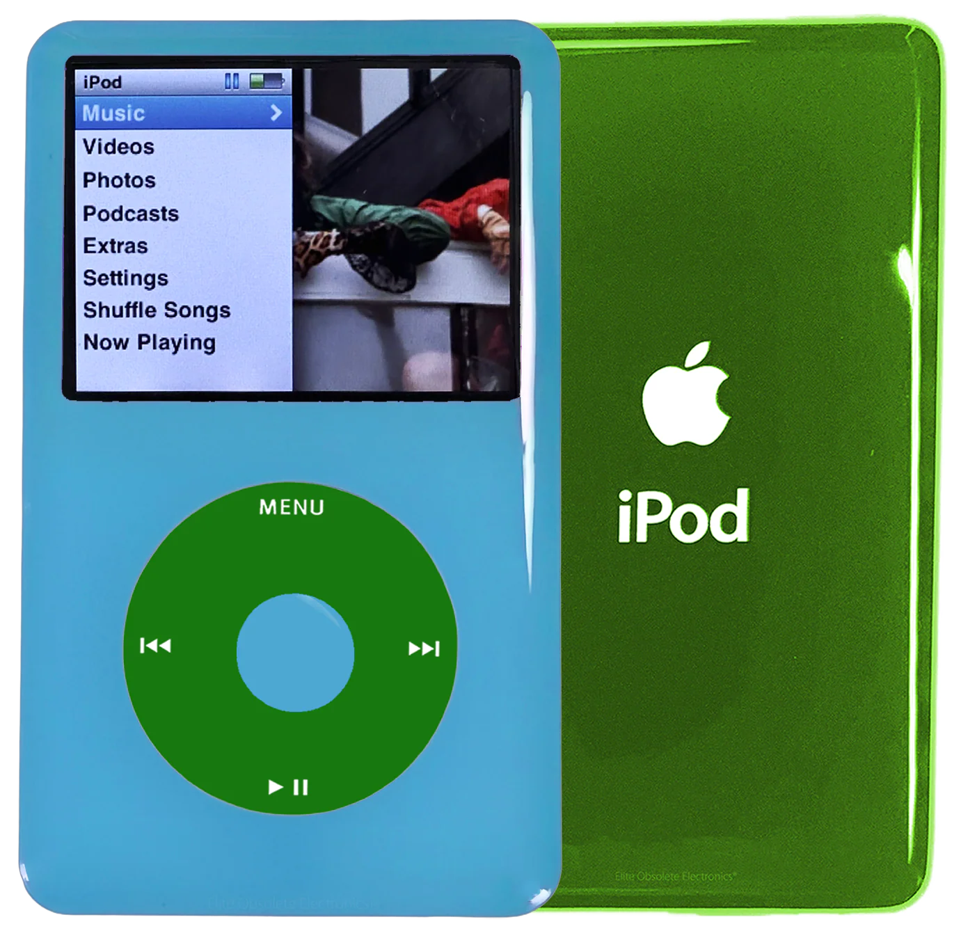 New Apple iPod Classic 6th & 7th Generation Blue Light Plastic / Green / Blue Light Plastic (Toxic Green)
