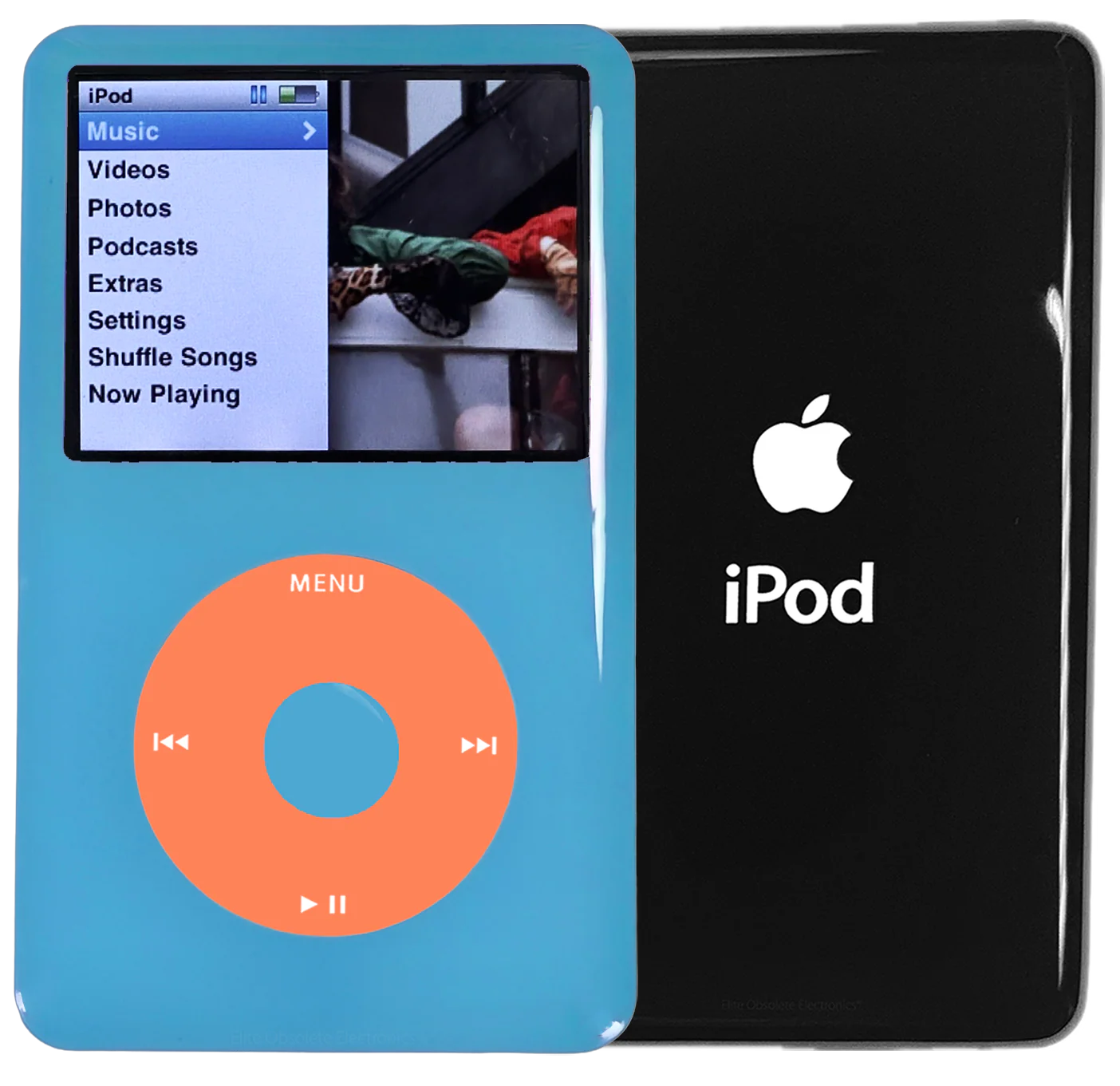 New Apple iPod Classic 6th & 7th Generation Blue Light Plastic / Orange / Blue Light Plastic (Black)