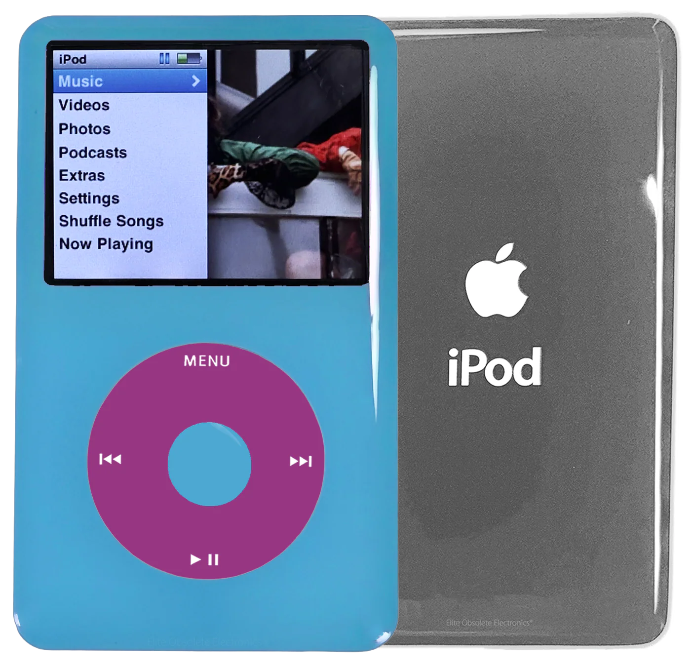 New Apple iPod Classic 6th & 7th Generation Blue Light Plastic / Pink / Blue Light Plastic (Silver)