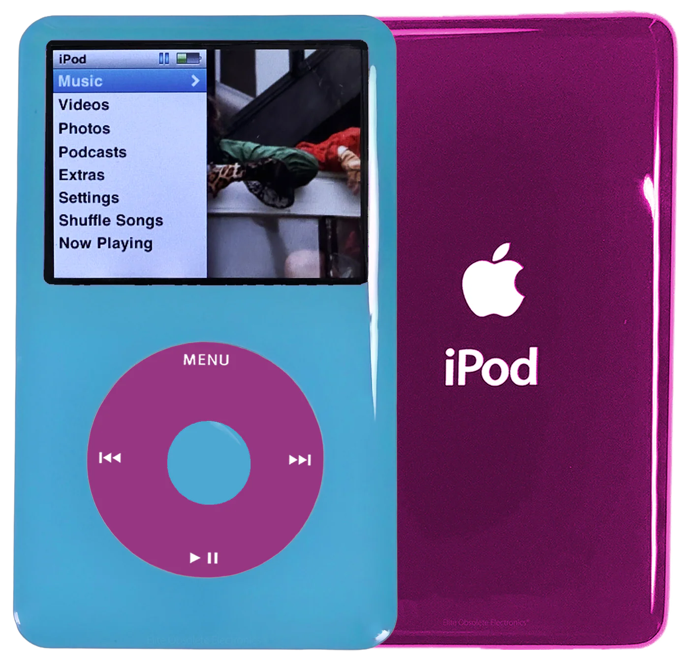 New Apple iPod Classic 6th & 7th Generation Blue Light Plastic / Pink / Blue Light Plastic (Hyper Pink)