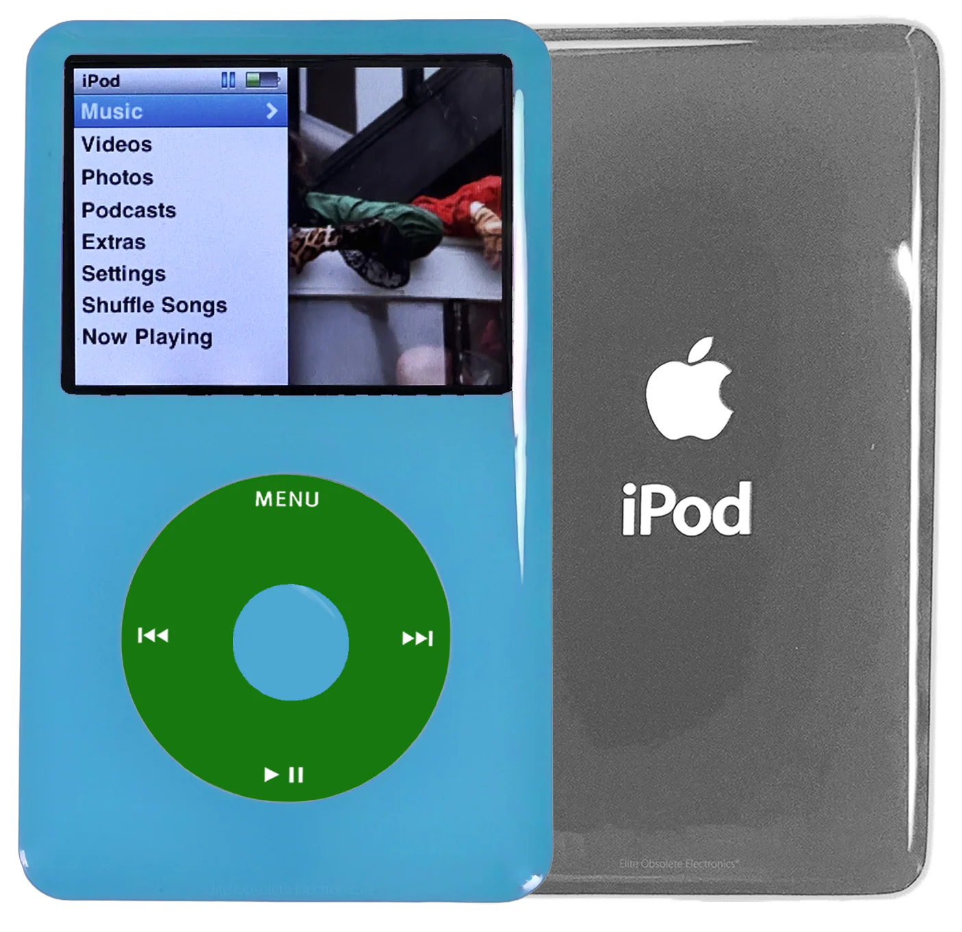 New Apple iPod Classic 6th & 7th Generation Blue Light Plastic / Green / Blue Light Plastic (Silver)
