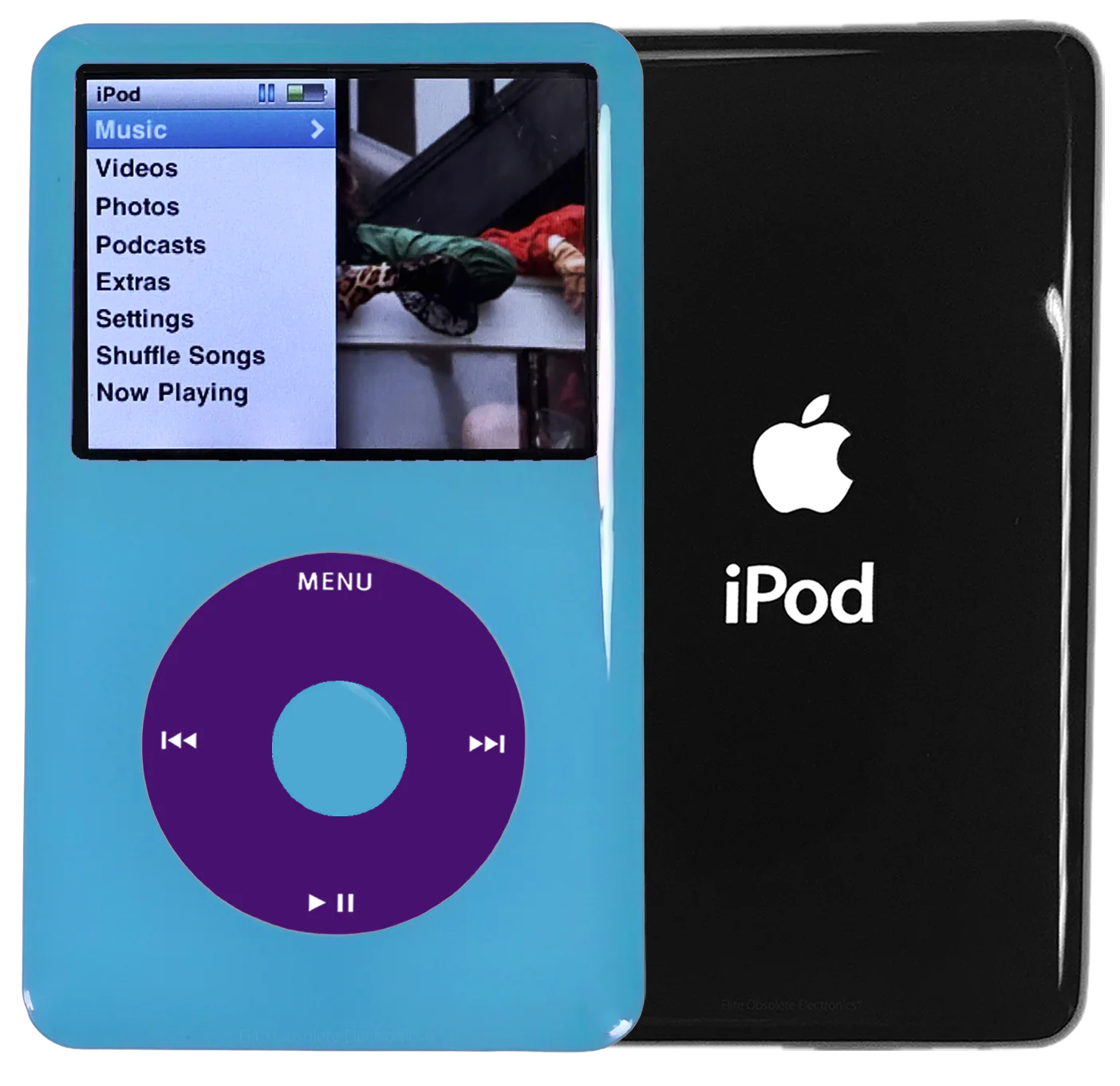 New Apple iPod Classic 6th & 7th Generation Blue Light Plastic / Purple / Blue Light Plastic (Black)