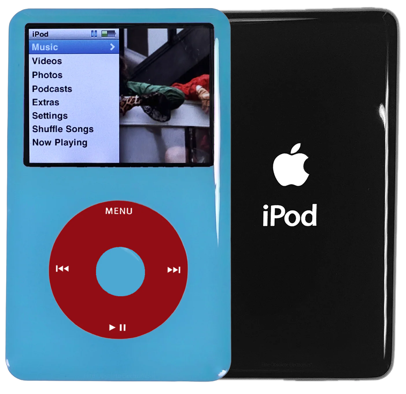New Apple iPod Classic 6th & 7th Generation Blue Light Plastic / Red / Blue Light Plastic (Black)