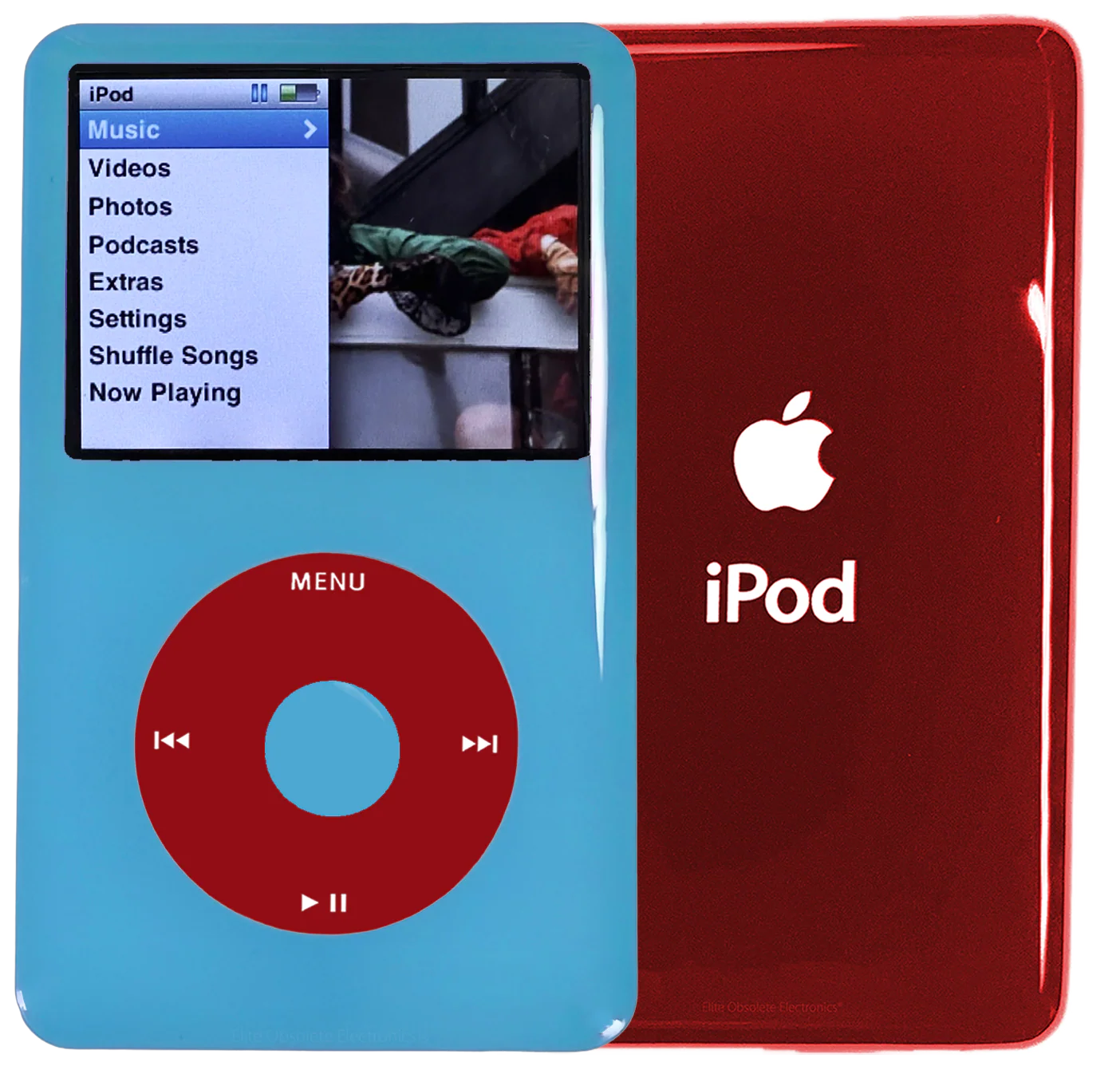 New Apple iPod Classic 6th & 7th Generation Blue Light Plastic / Red / Blue Light Plastic (Sangria Red)