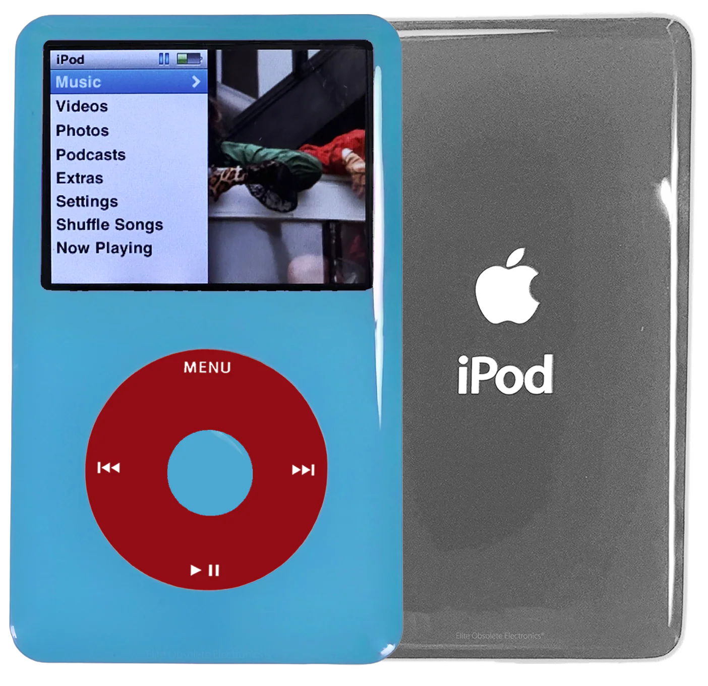 New Apple iPod Classic 6th & 7th Generation Blue Light Plastic / Red / Blue Light Plastic (Silver)