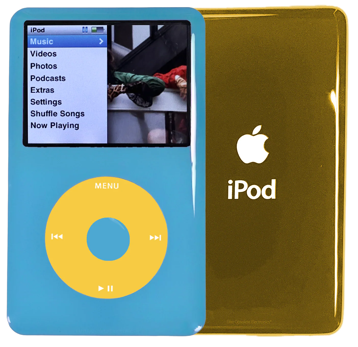 New Apple iPod Classic 6th & 7th Generation Blue Light Plastic / Yellow / Blue Light Plastic (Gold)