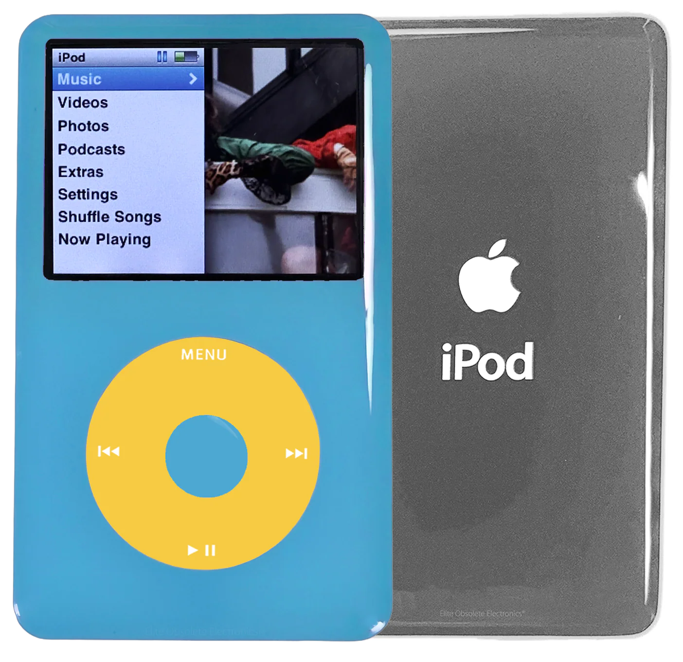 New Apple iPod Classic 6th & 7th Generation Blue Light Plastic / Yellow / Blue Light Plastic (Silver)