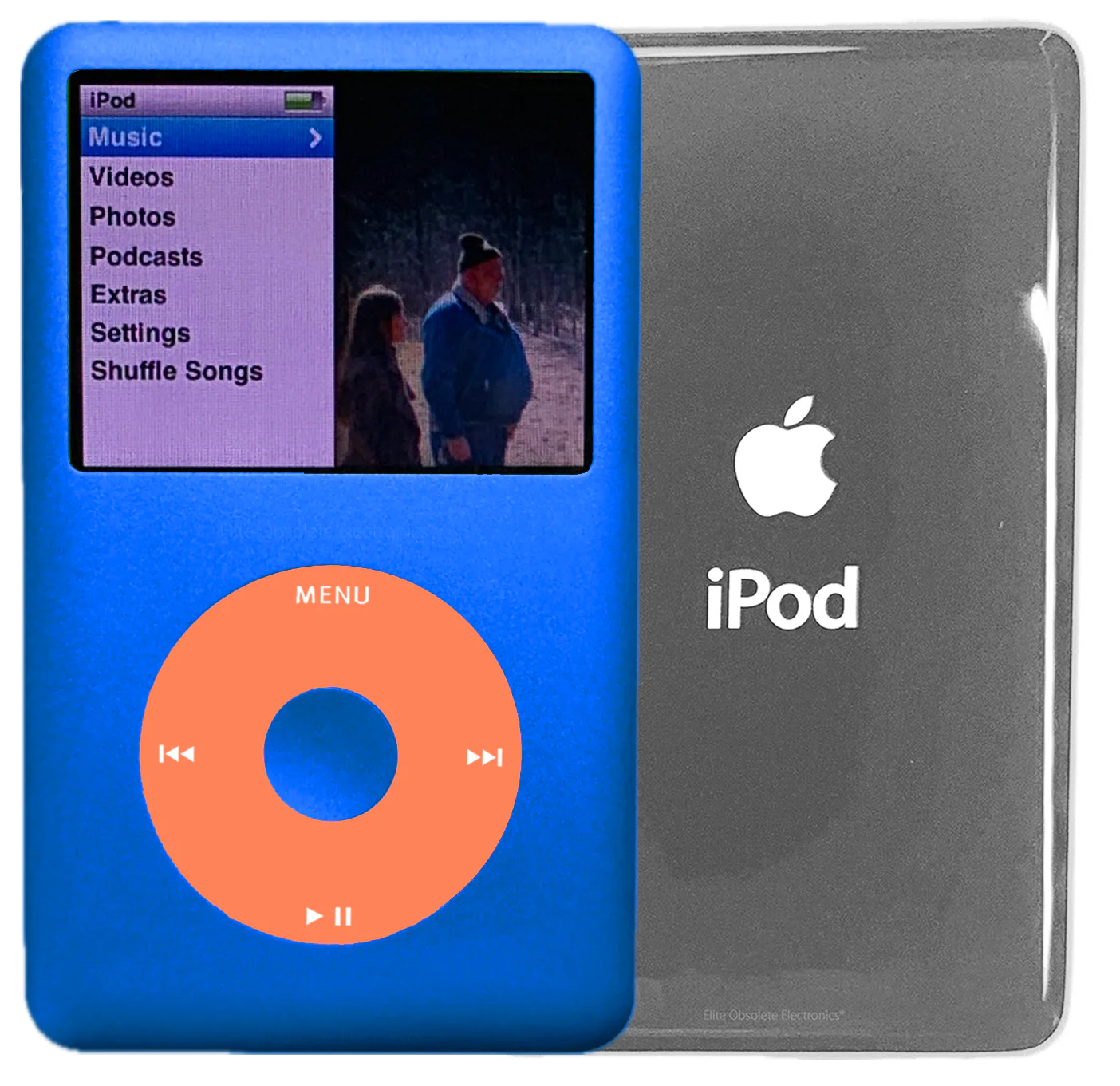 New Apple iPod Classic 6th & 7th Generation Blue Metal / Orange / Blue Metal (Silver)