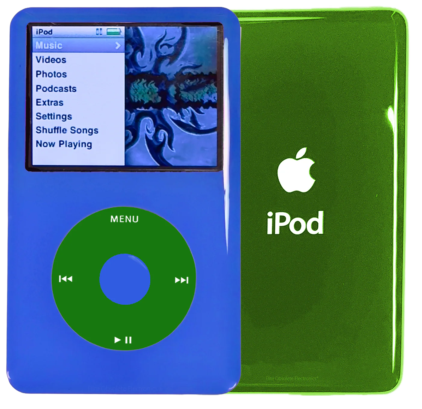 New Apple iPod Classic 6th & 7th Generation Blue Plastic / Green / Blue Plastic (Toxic Green)
