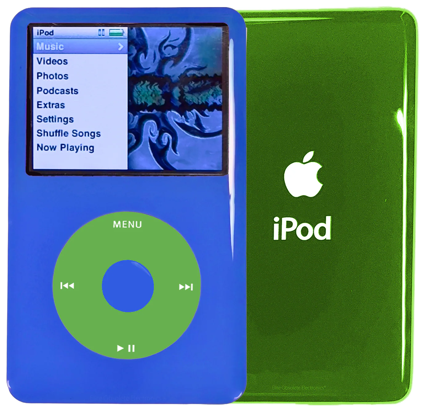 New Apple iPod Classic 6th & 7th Generation Blue Plastic / Light Green / Blue Plastic (Toxic Green)