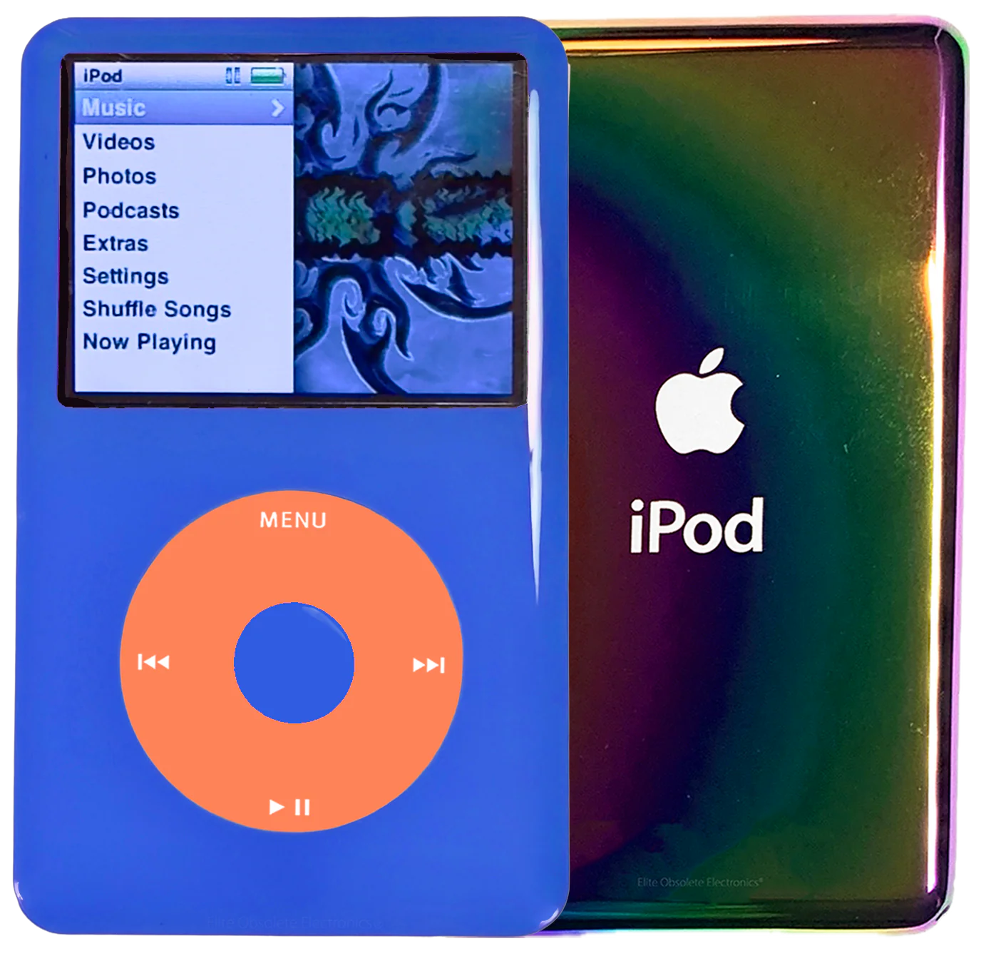 New Apple iPod Classic 6th & 7th Generation Blue Plastic / Orange / Blue Plastic (Rainbow)