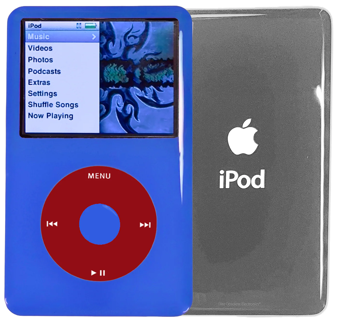 New Apple iPod Classic 6th & 7th Generation Blue Plastic / Red / Blue Plastic (Silver)